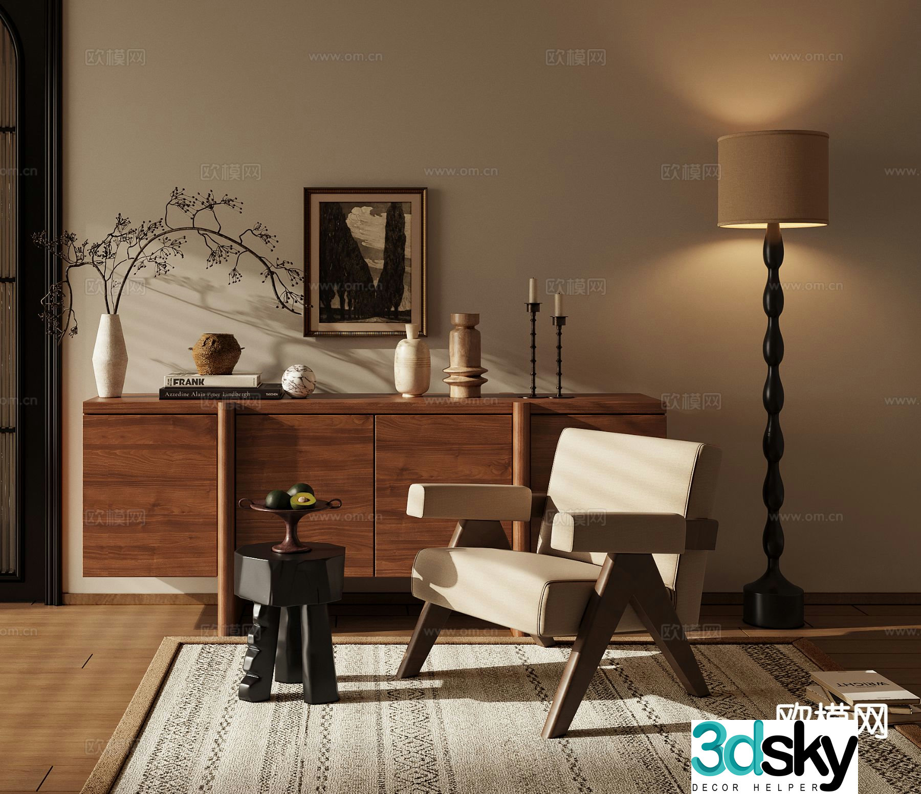 Medieval style chair leisure chair sofa chair 3d model