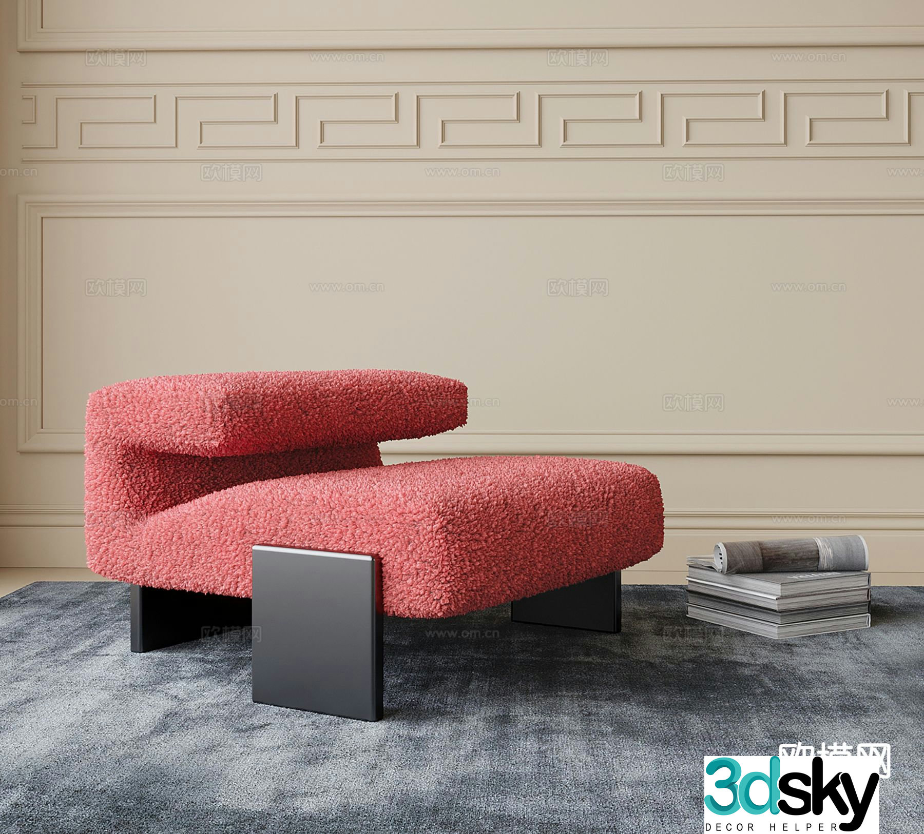 Modern sofa stool low stool stool 3d model