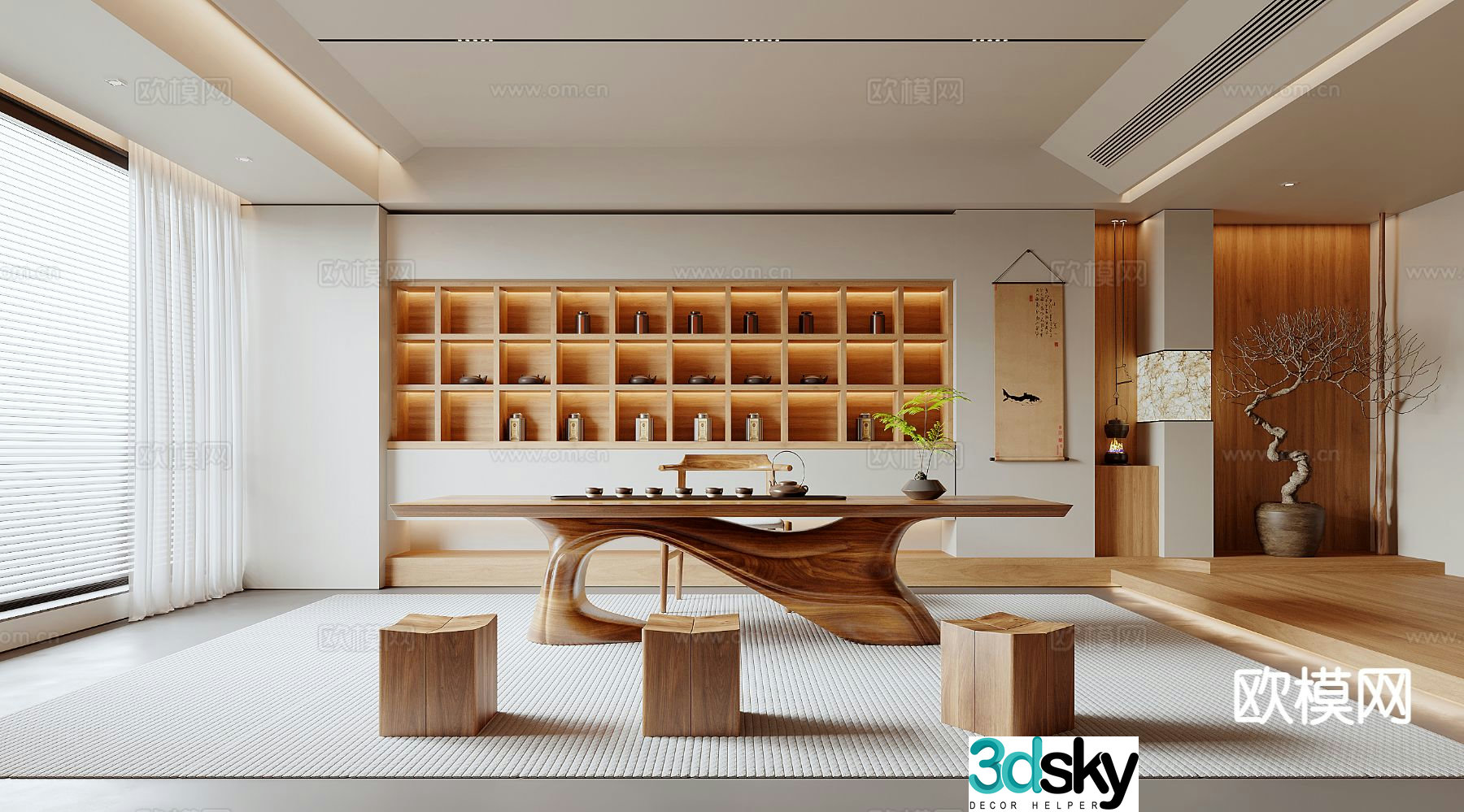 New Chinese tea room 3d model