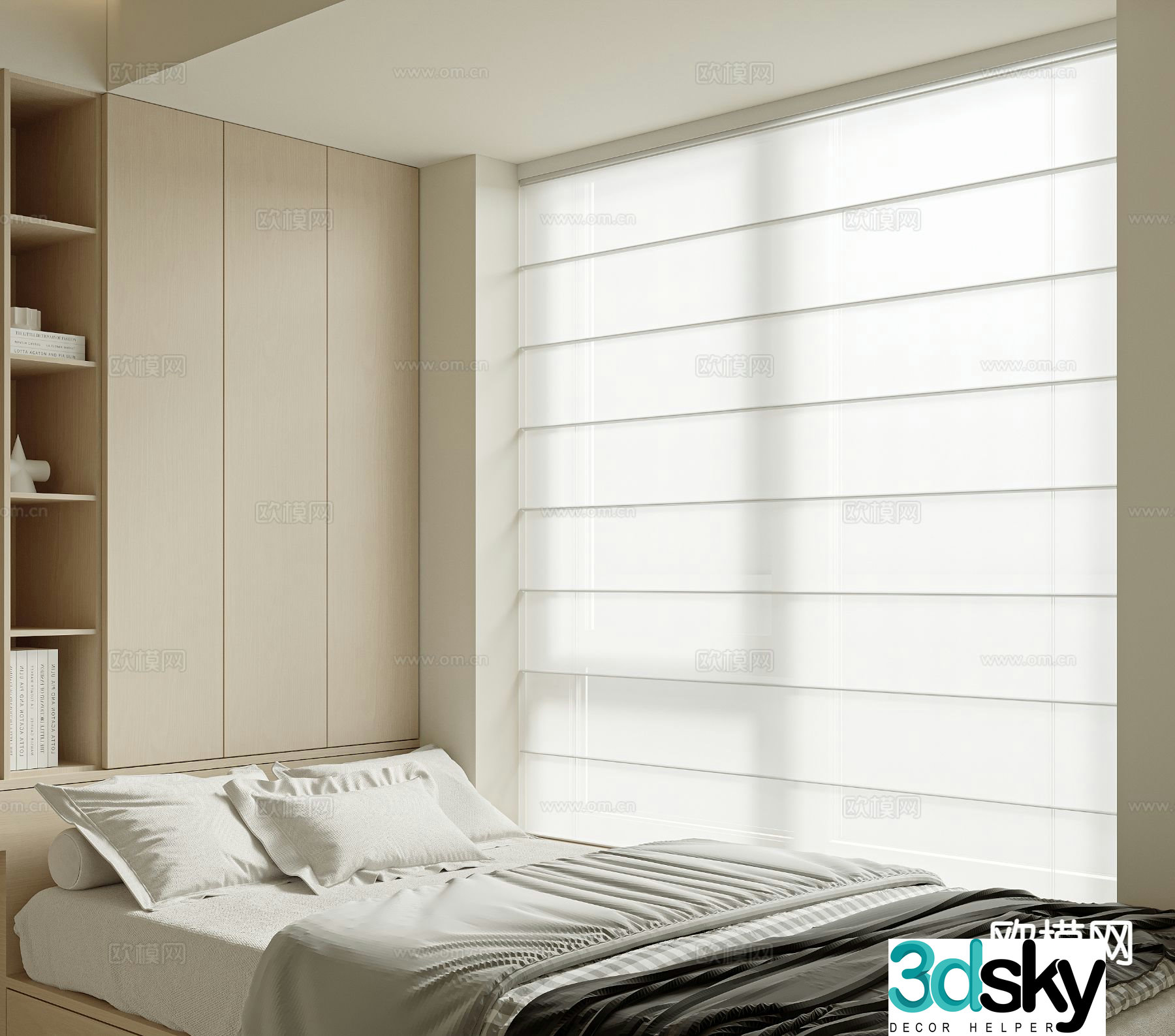 Modern curtains Venetian blinds 3d model