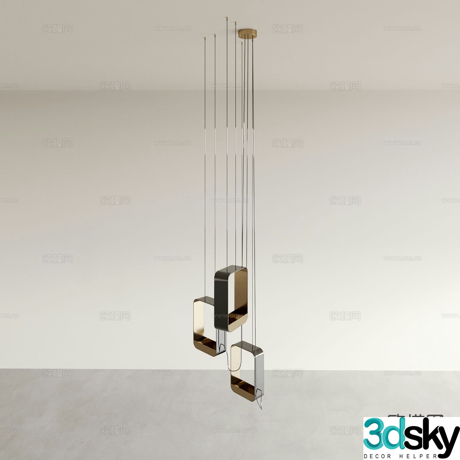 Light luxury chandelier creative small chandelier 3d model