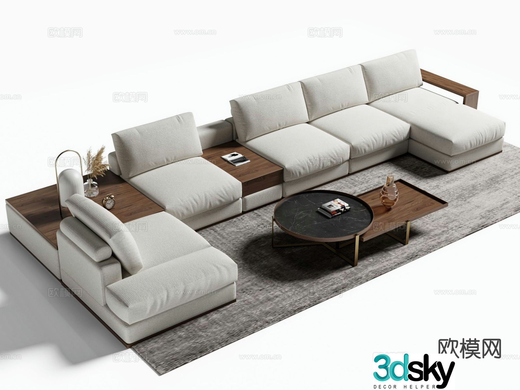 Modern sectional sofa 3d model