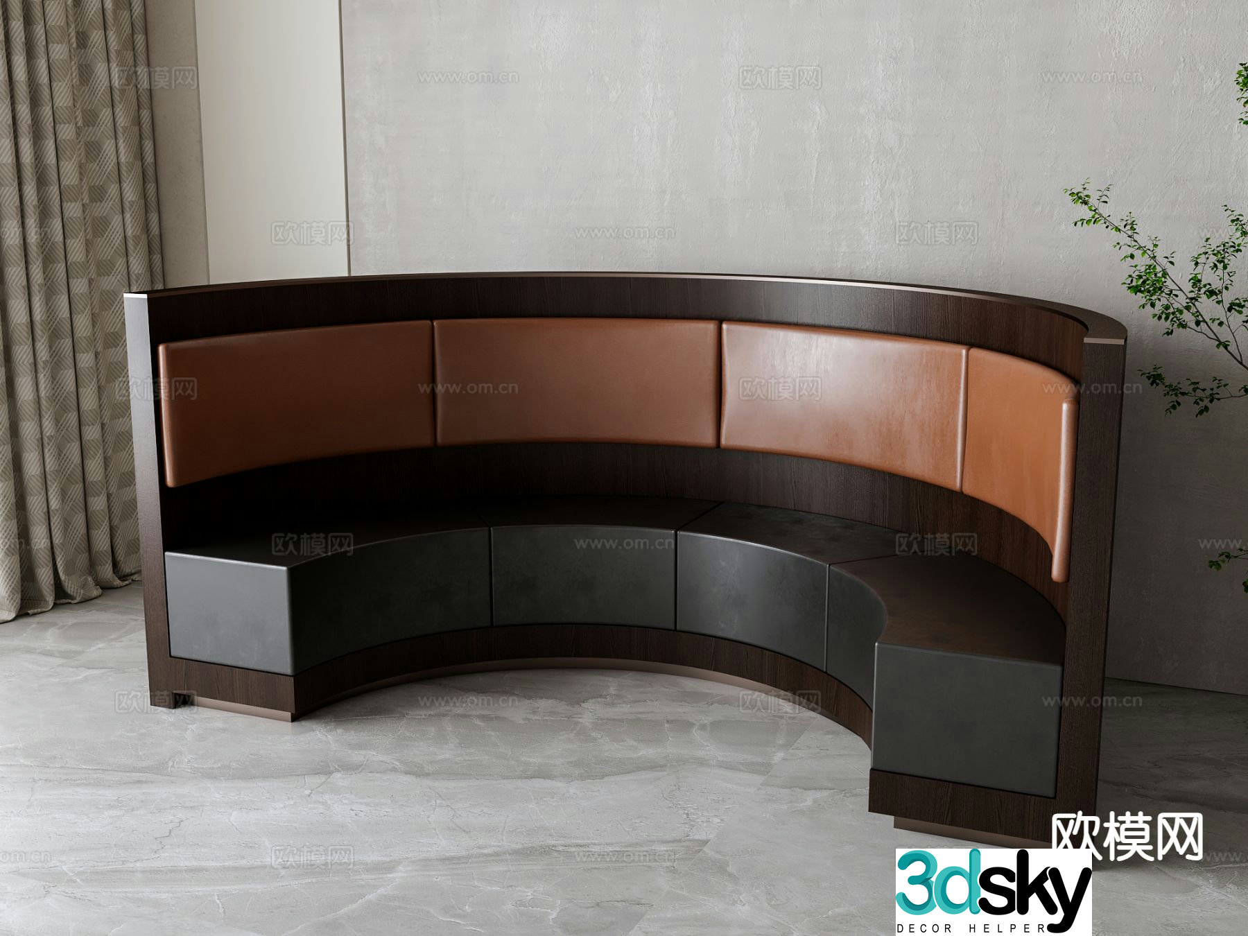 American arc sofa deck sofa 3D model