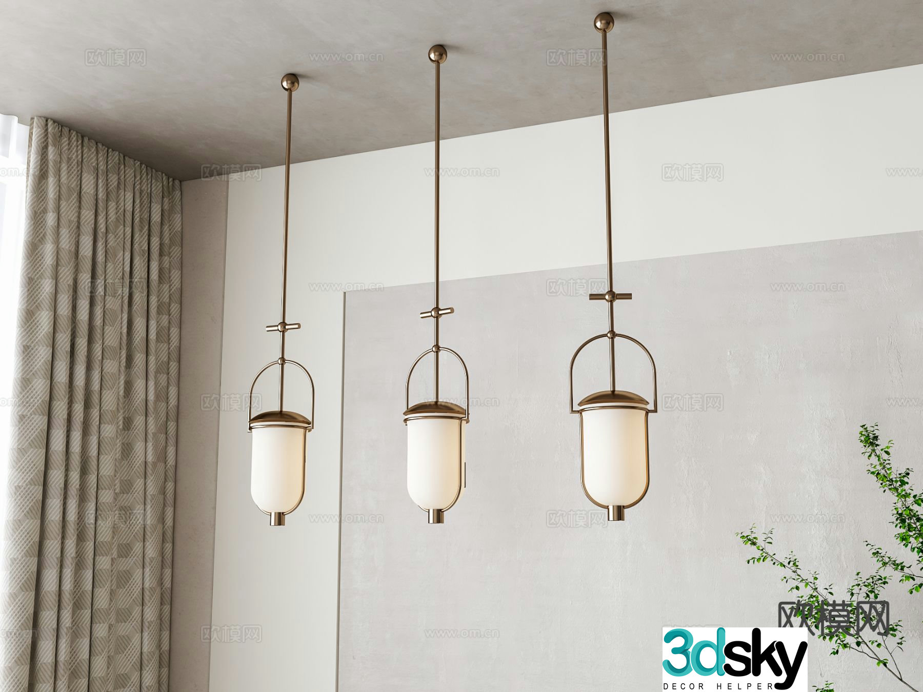 New Chinese style small chandelier 3d model