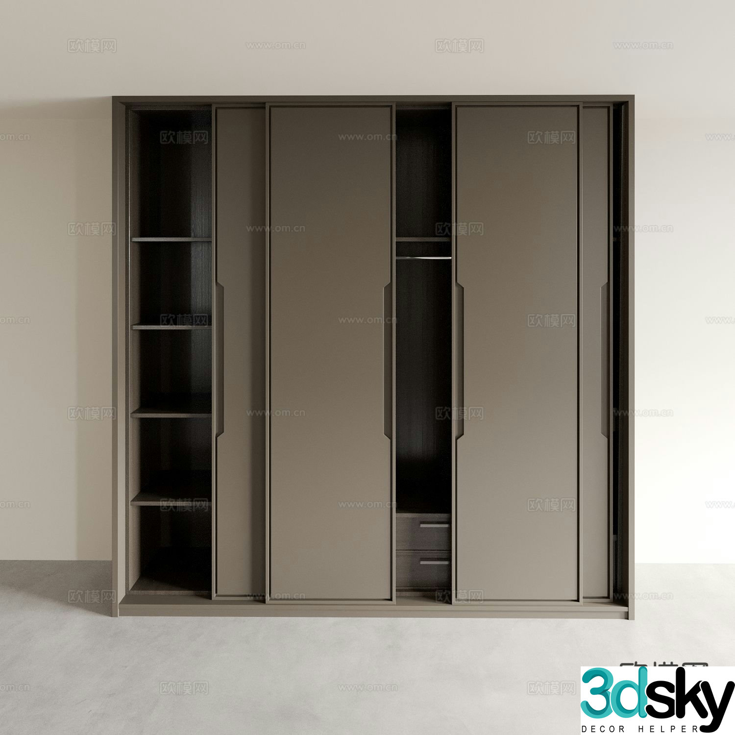 Italian style wardrobe wardrobe 3d model