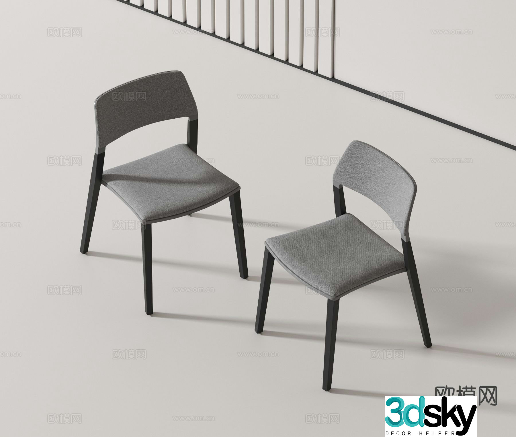 Modern single chair chair dining chair 3d model