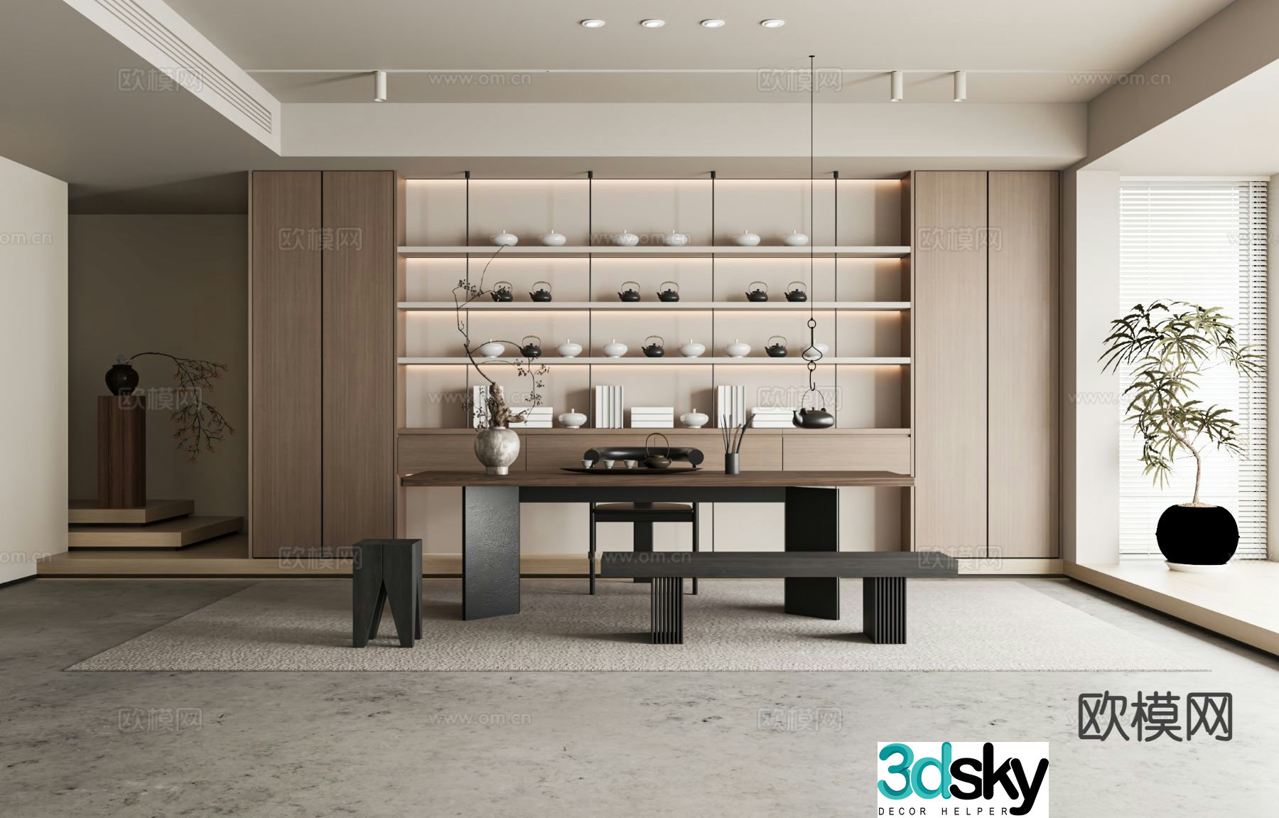 New Chinese tea room 3d model