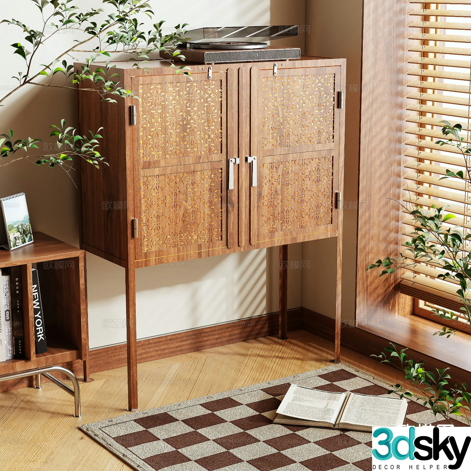 Medieval style entrance cabinet 3D model
