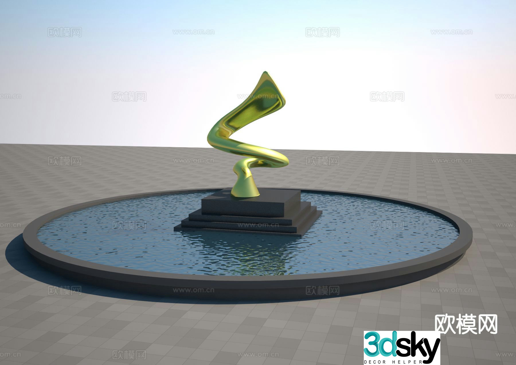 Abstract streamer sculpture 3d model