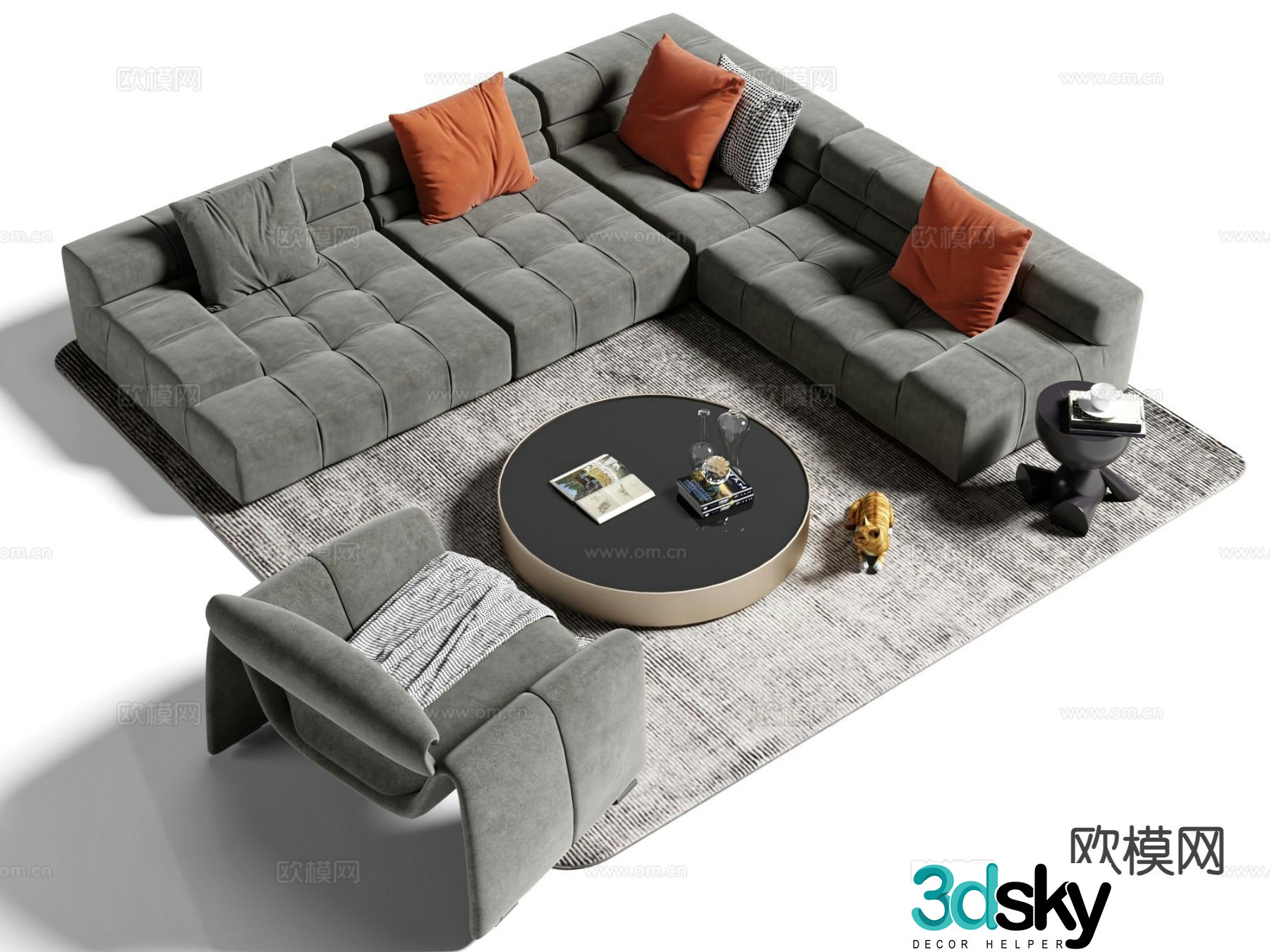 Modern sectional sofa 3d model