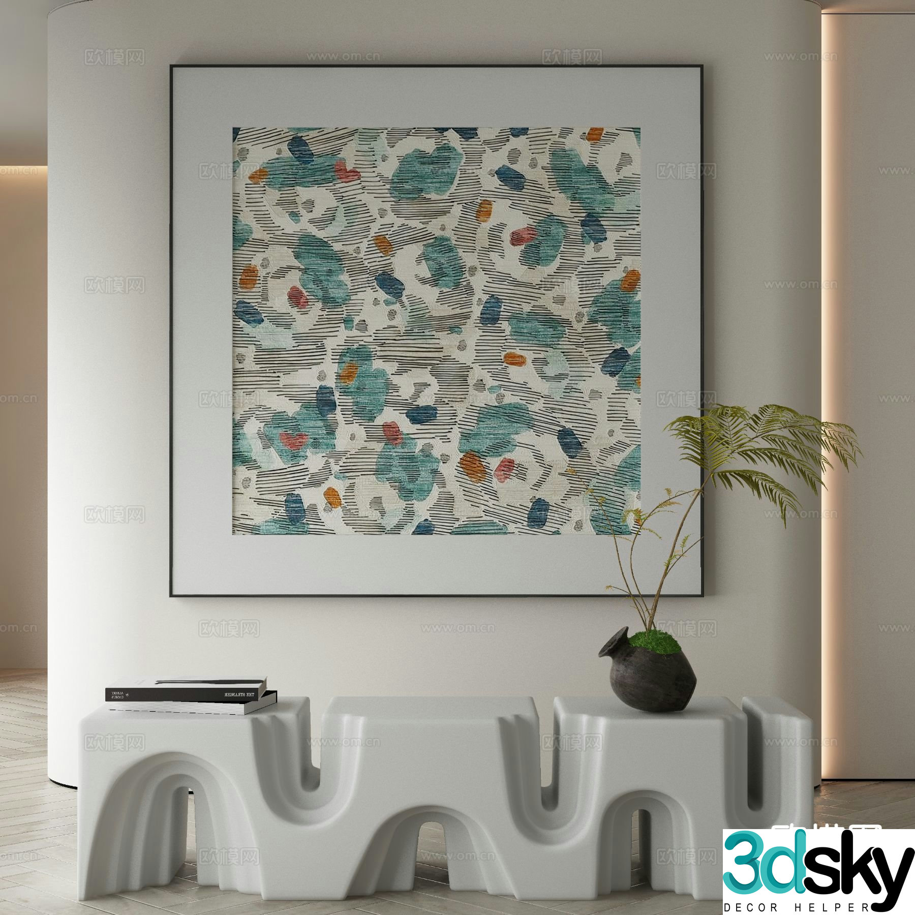 Modern art painting texture painting decorative painting 3d model