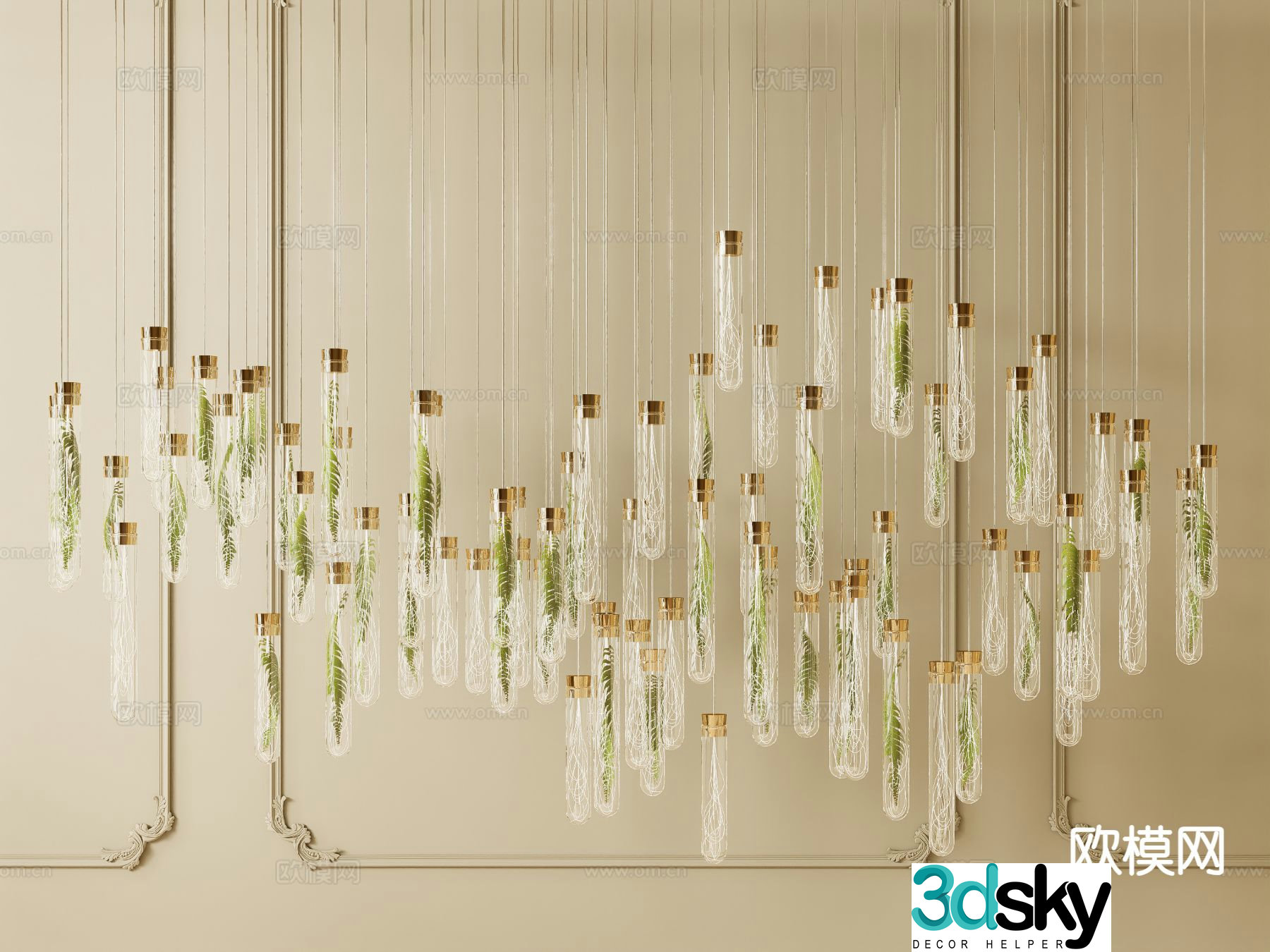 Light luxury decorative chandelier crystal lamp 3d model