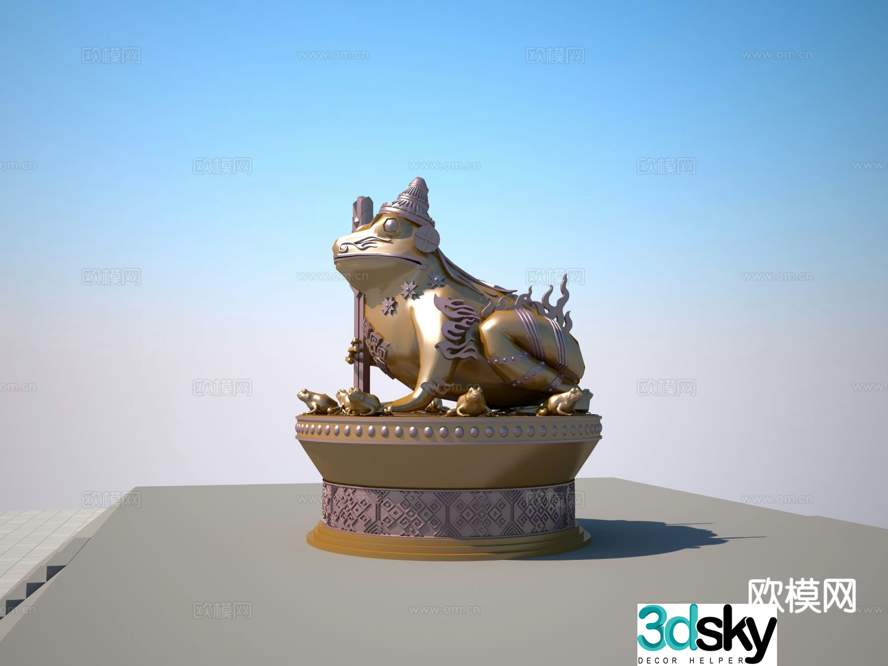 toad sculpture frog sculpture 3d model