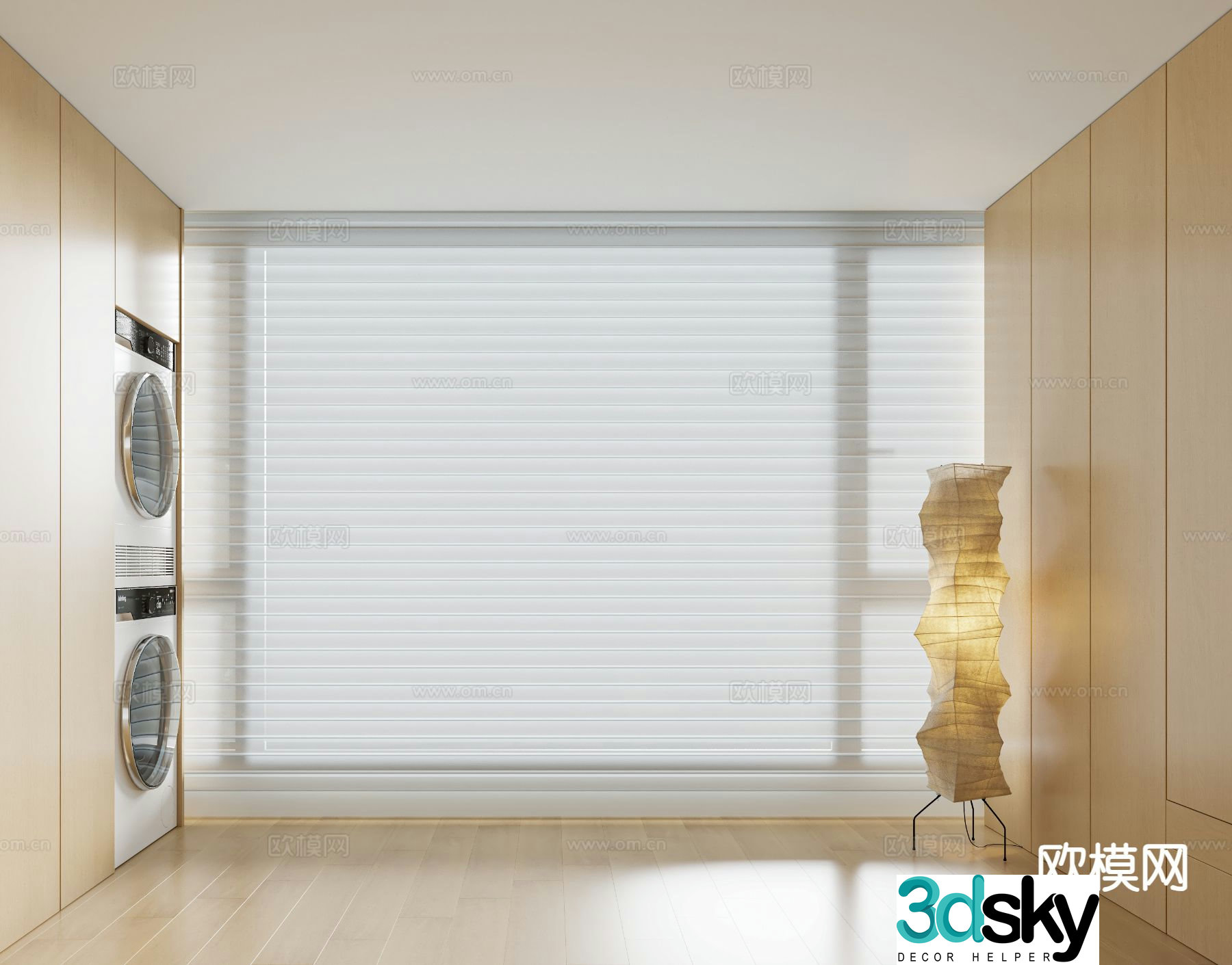Modern Venetian Blinds Fantasy Curtains Laundry Room 3d Model