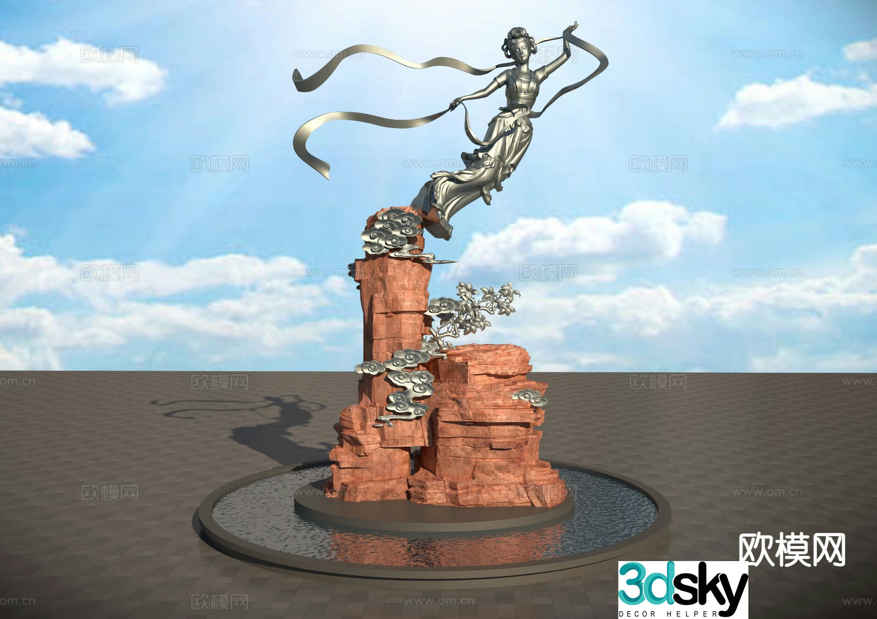 Fairy Mountain Sculpture Urban Sculpture 3D Model