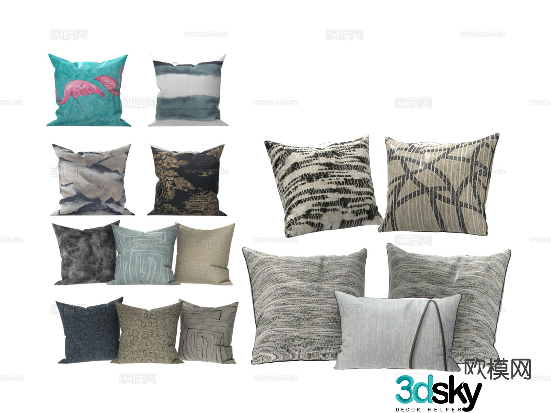 Daily necessities square pillow pillow pillow 3d model