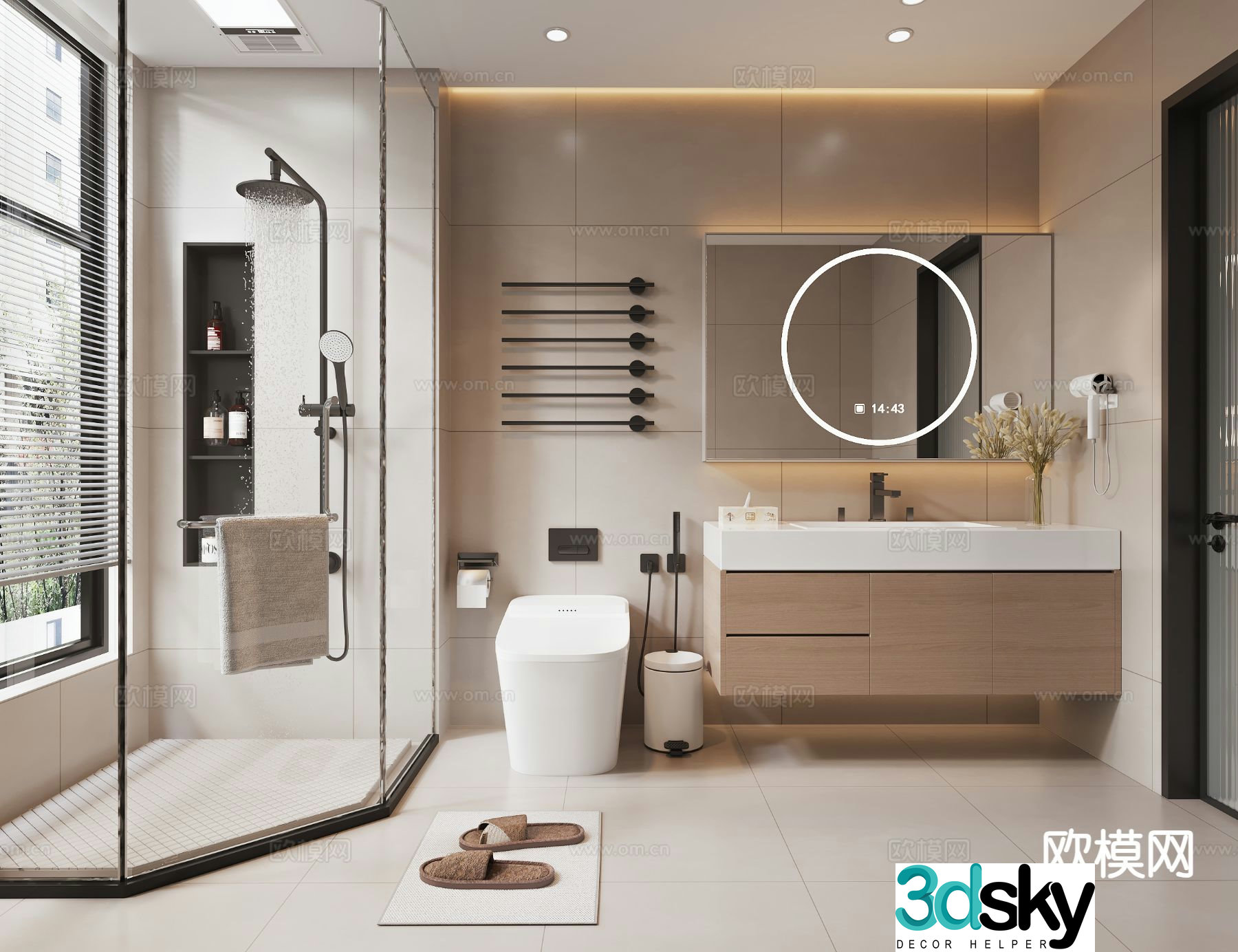 Modern bathroom bathroom 3d model