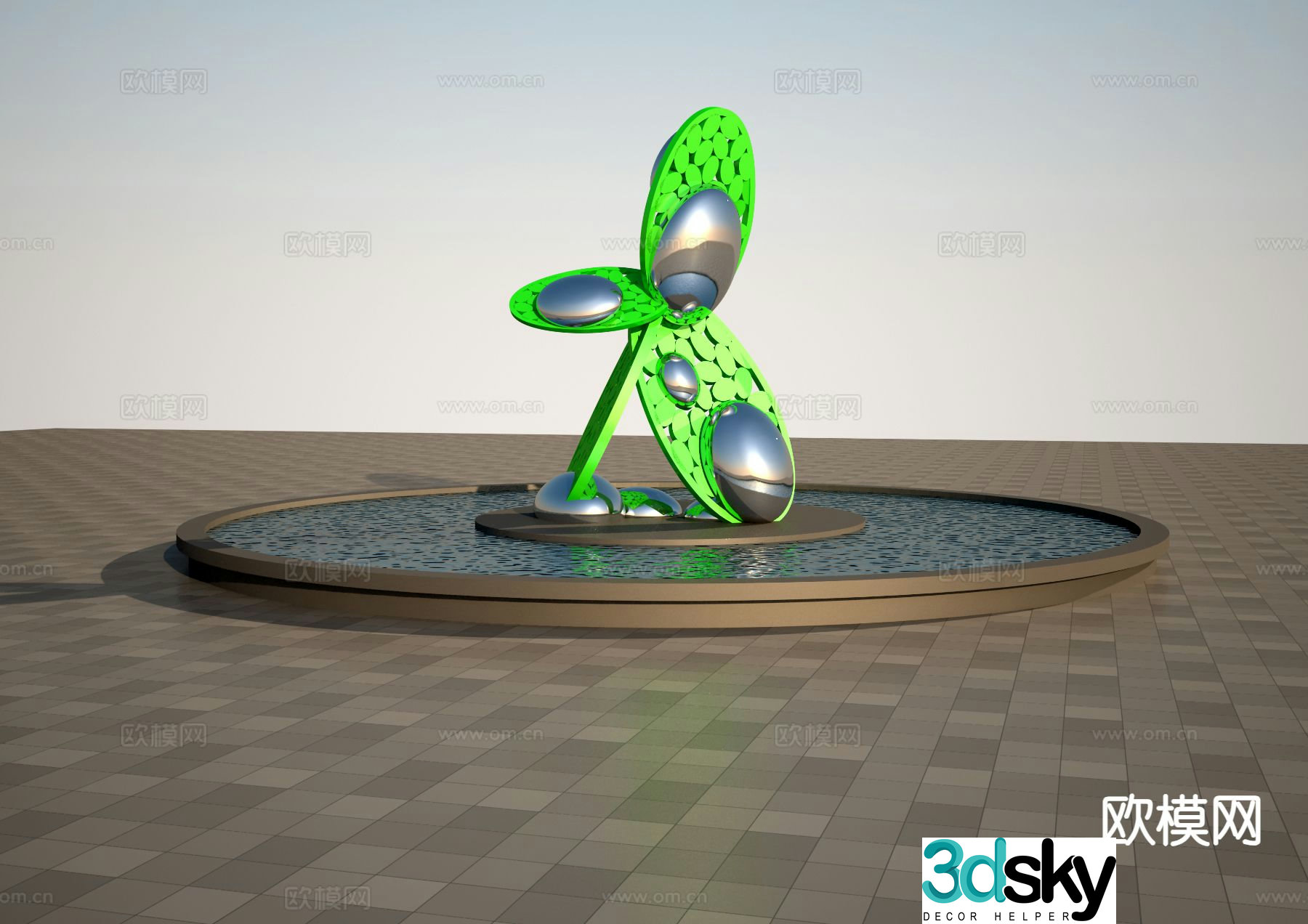 3d model of life water source sculpture