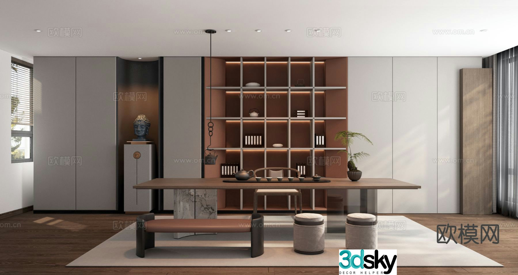 New Chinese tea room 3d model