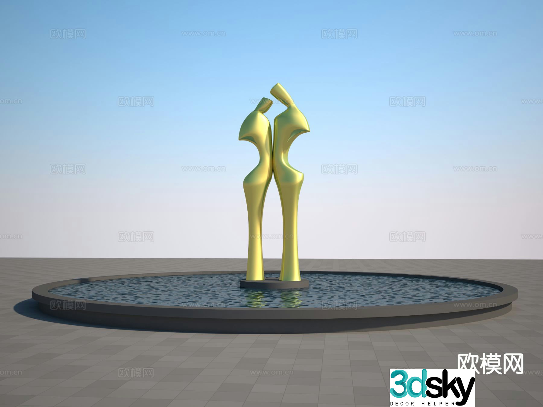 Love sculpture couple sculpture 3d model