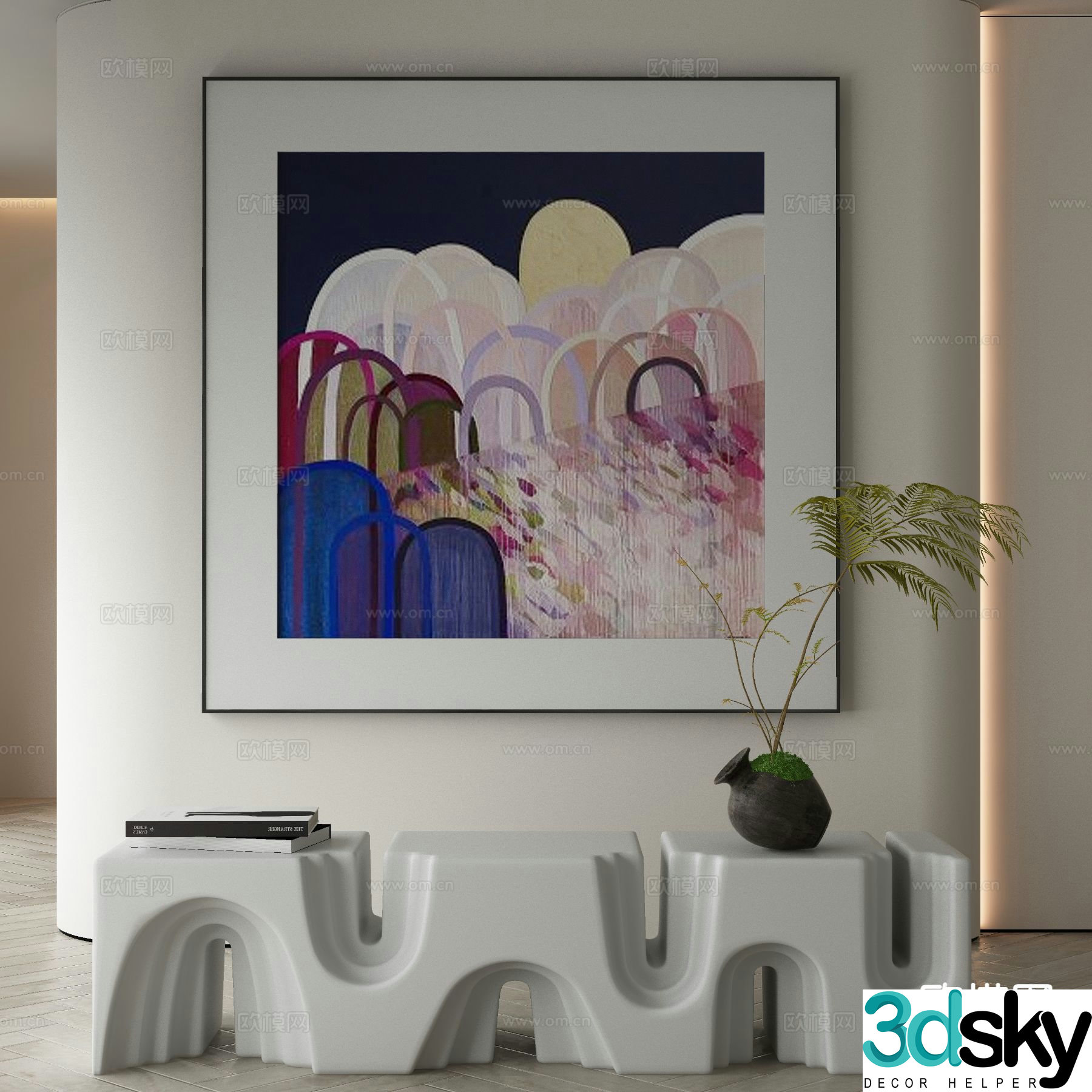 Modern art painting texture painting decorative painting 3d model