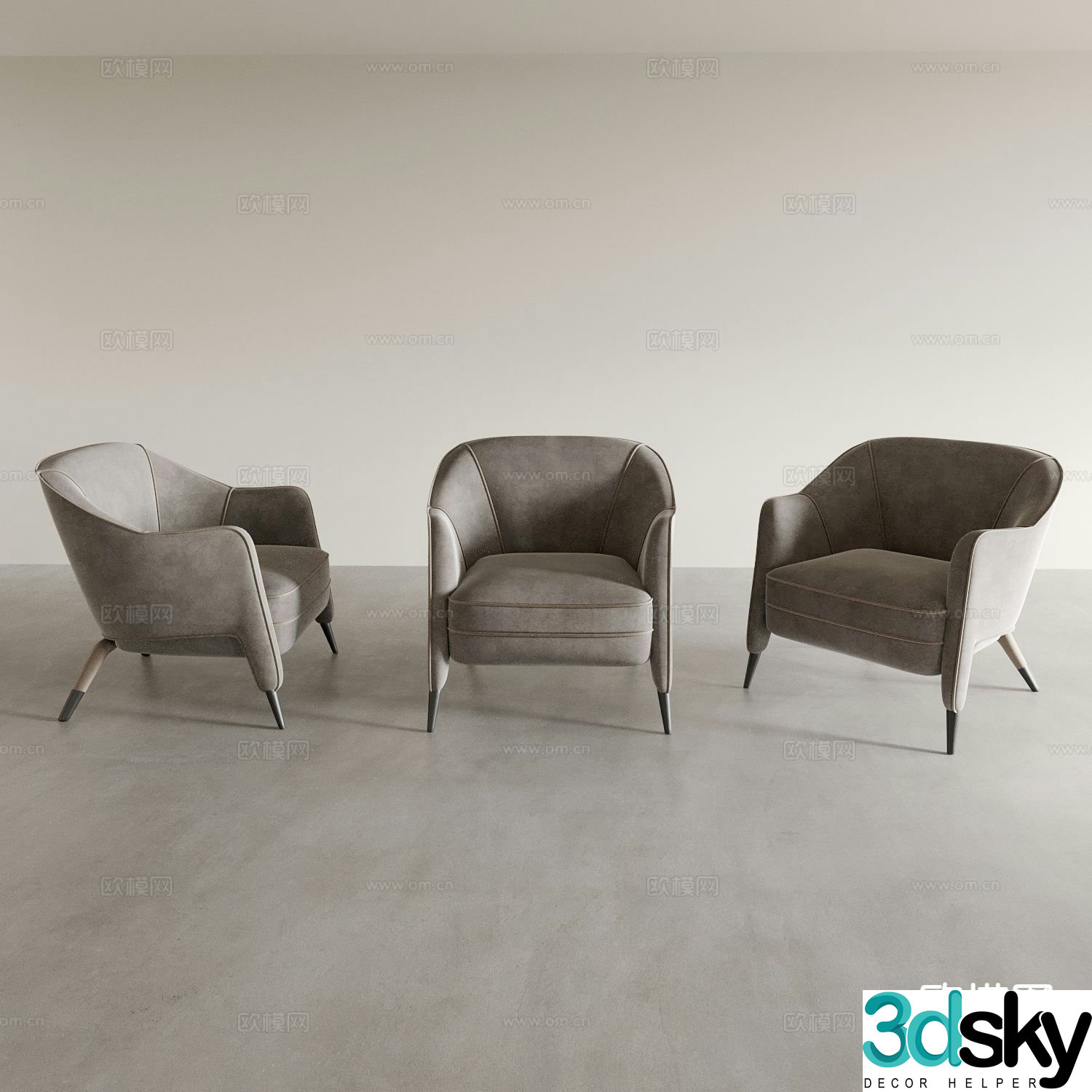 French leisure chair sofa chair 3d model