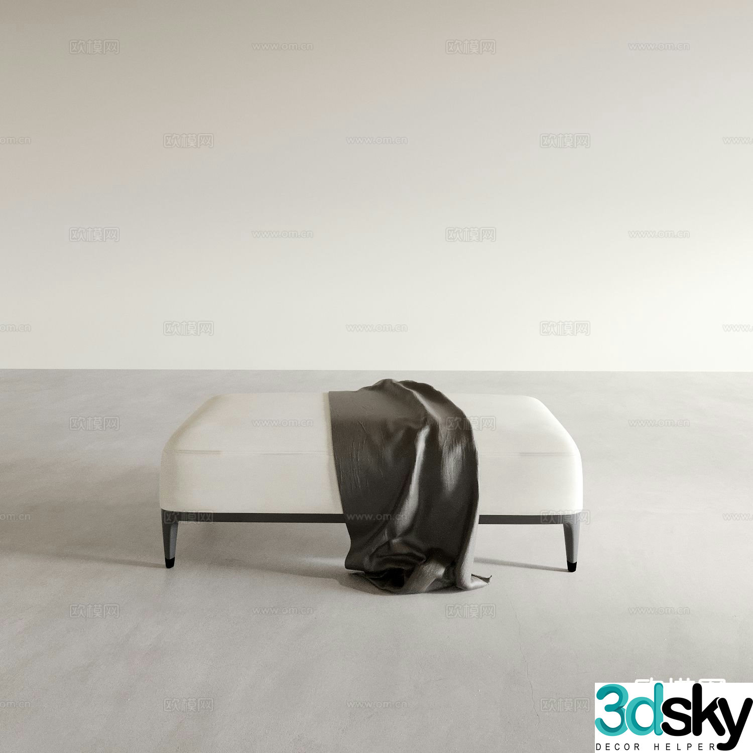 Sofa stool shoe changing stool imperial concubine couch bed footrest 3D model