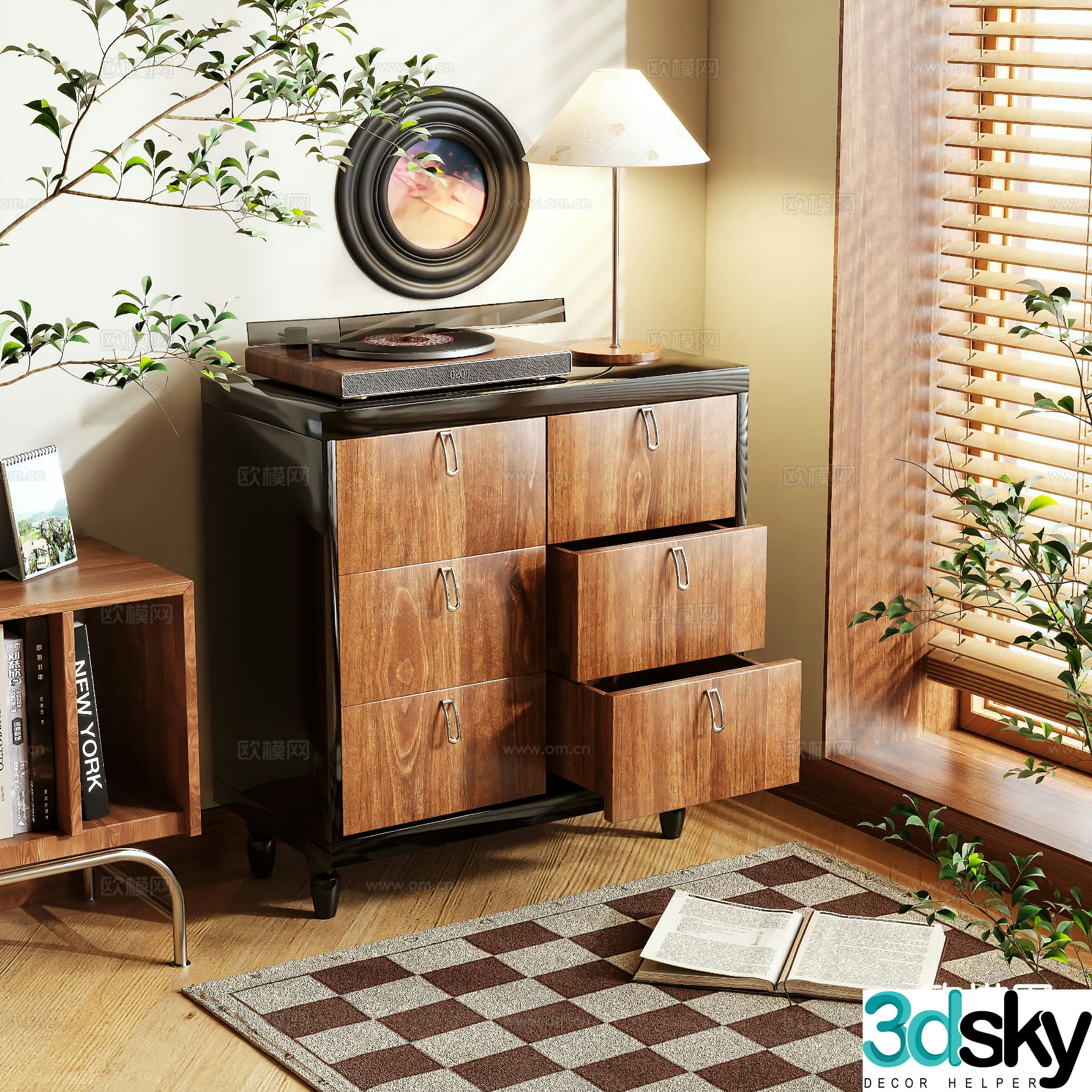 Medieval style chest of drawers 3D model