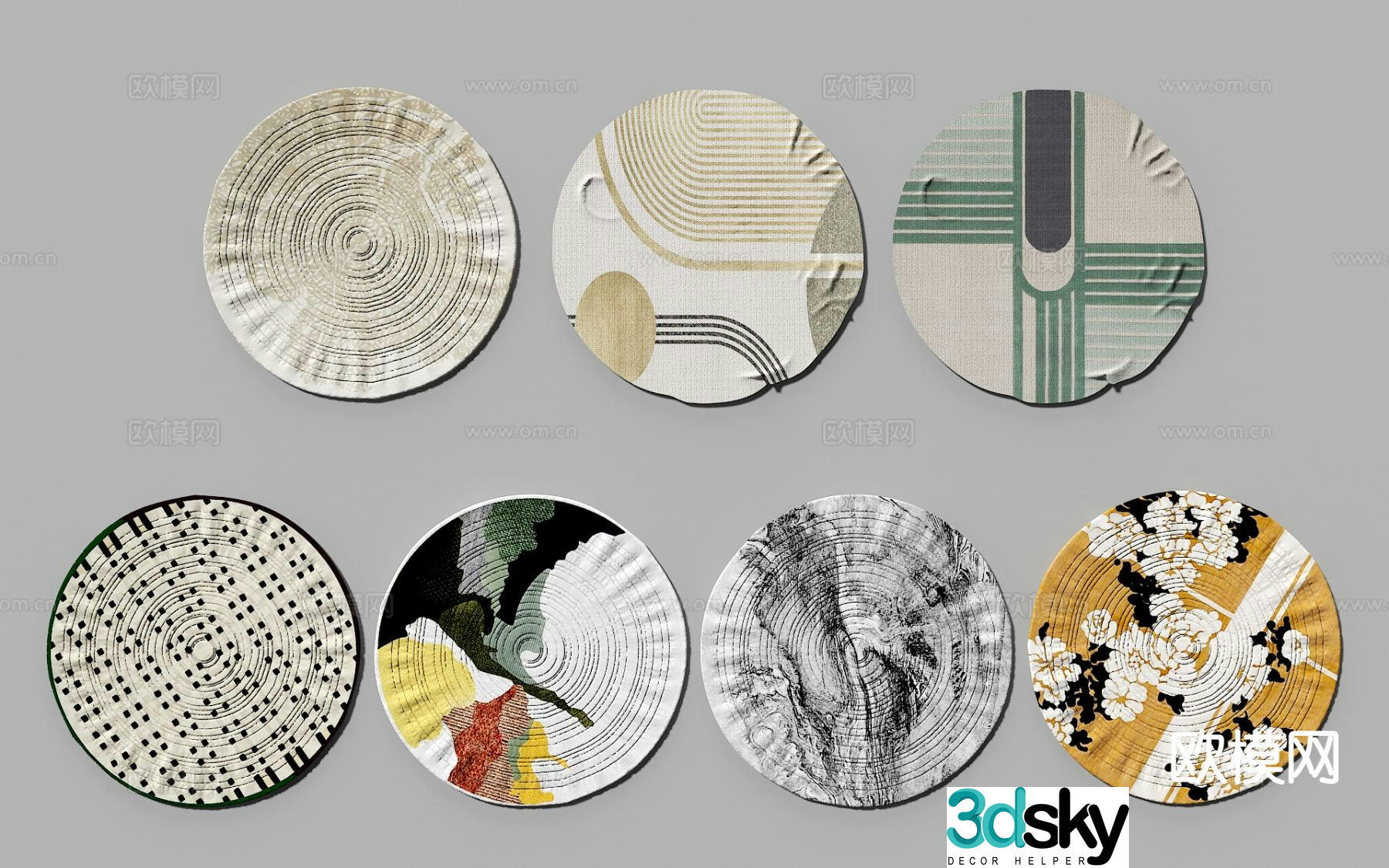 Modern carpet round carpet 3d model