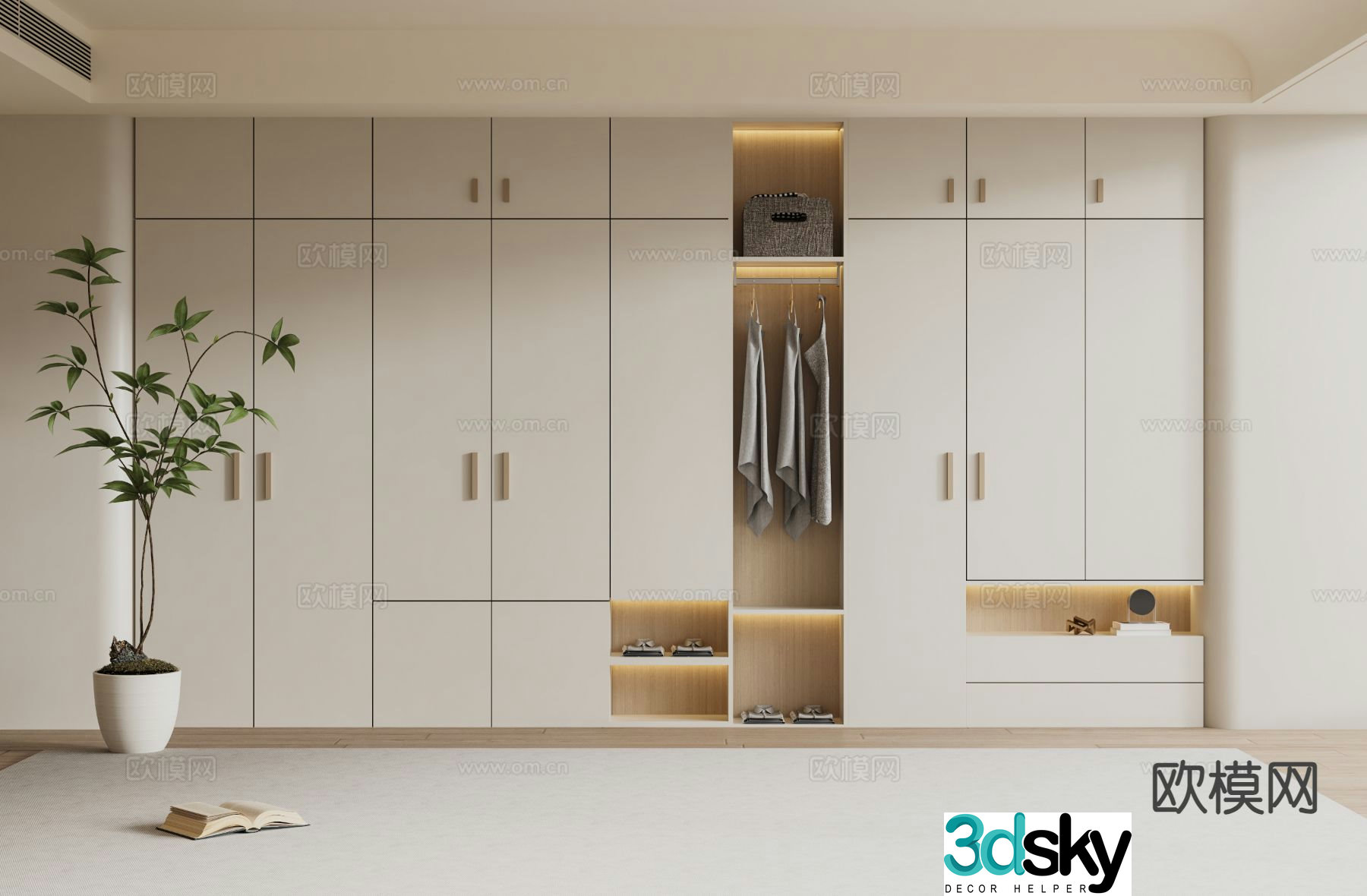 Cream style wardrobe 3d model