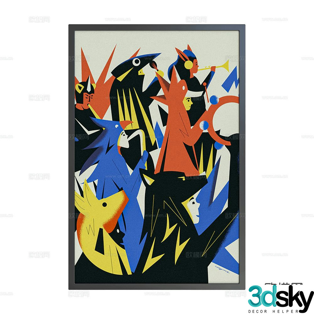 NC Design cartoon hanging painting decorative painting 3d model
