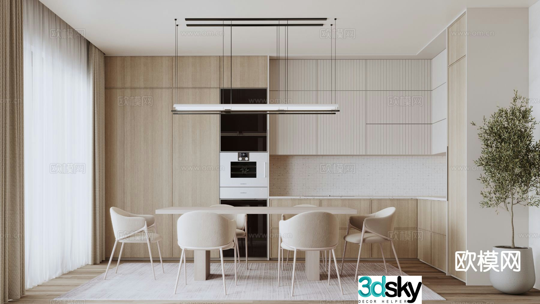 Modern restaurant 3d model