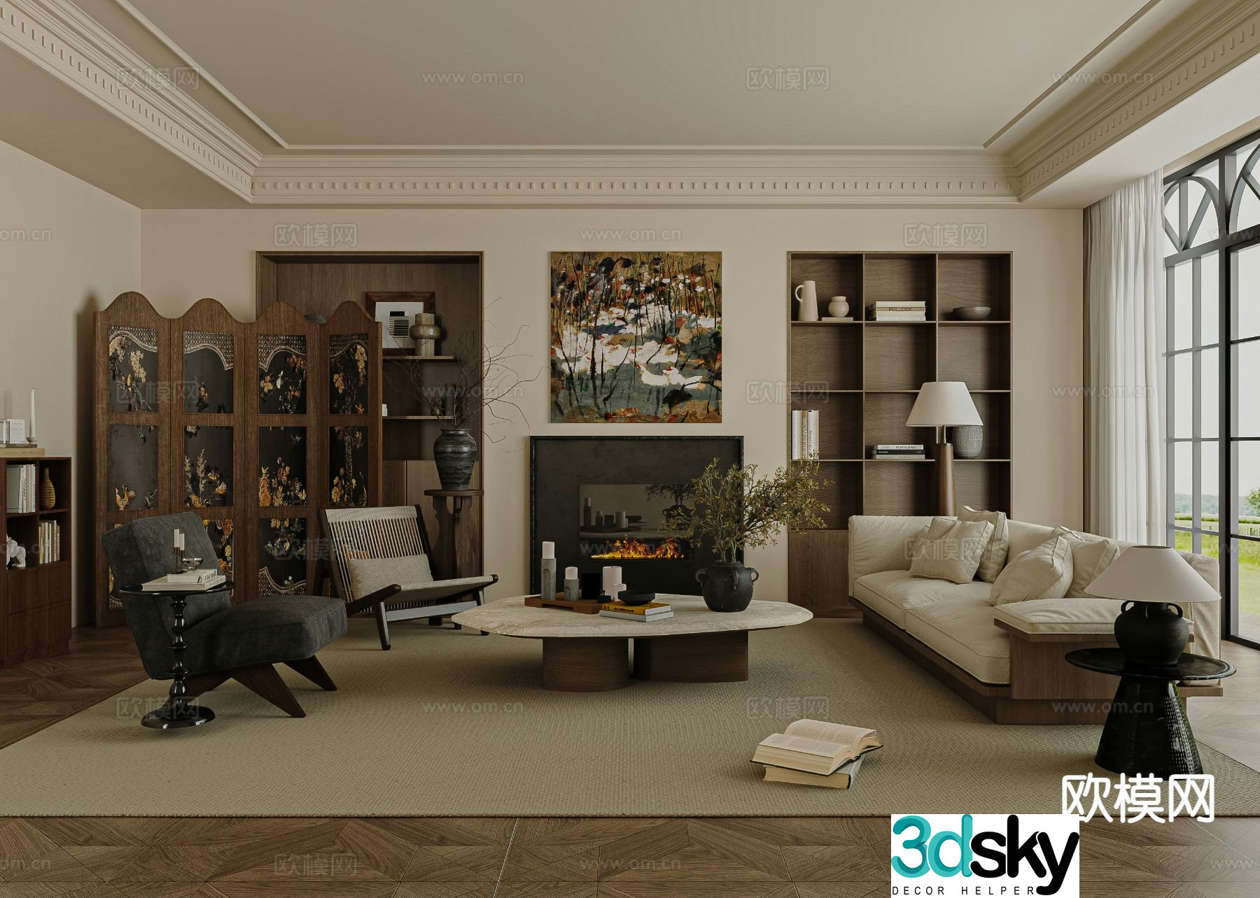 French living room 3d model