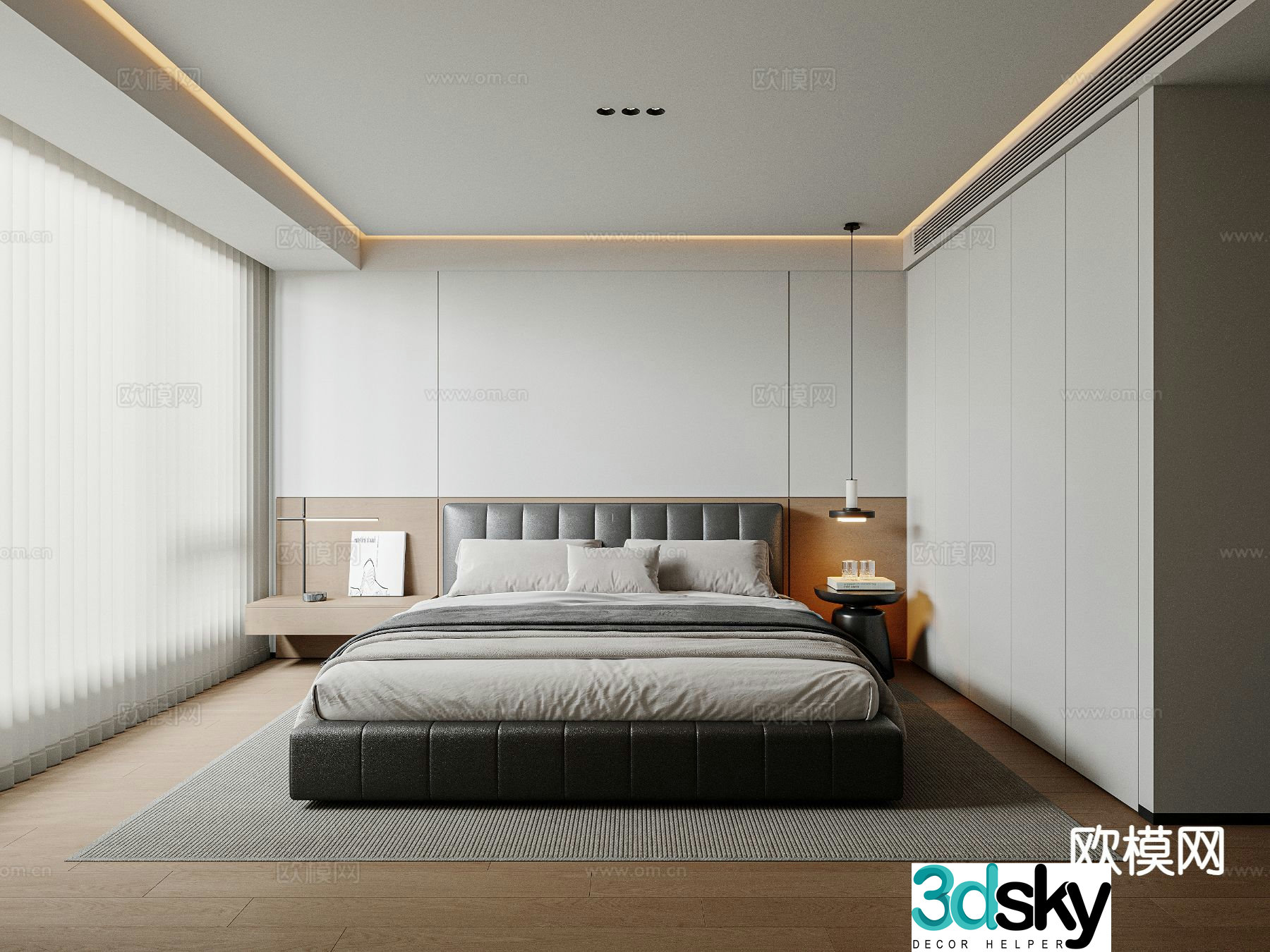 Modern bedroom master bedroom 3d model