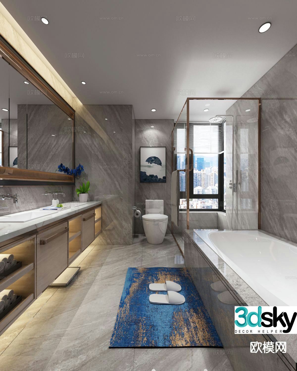 New Chinese style bathroom bathroom 3d model