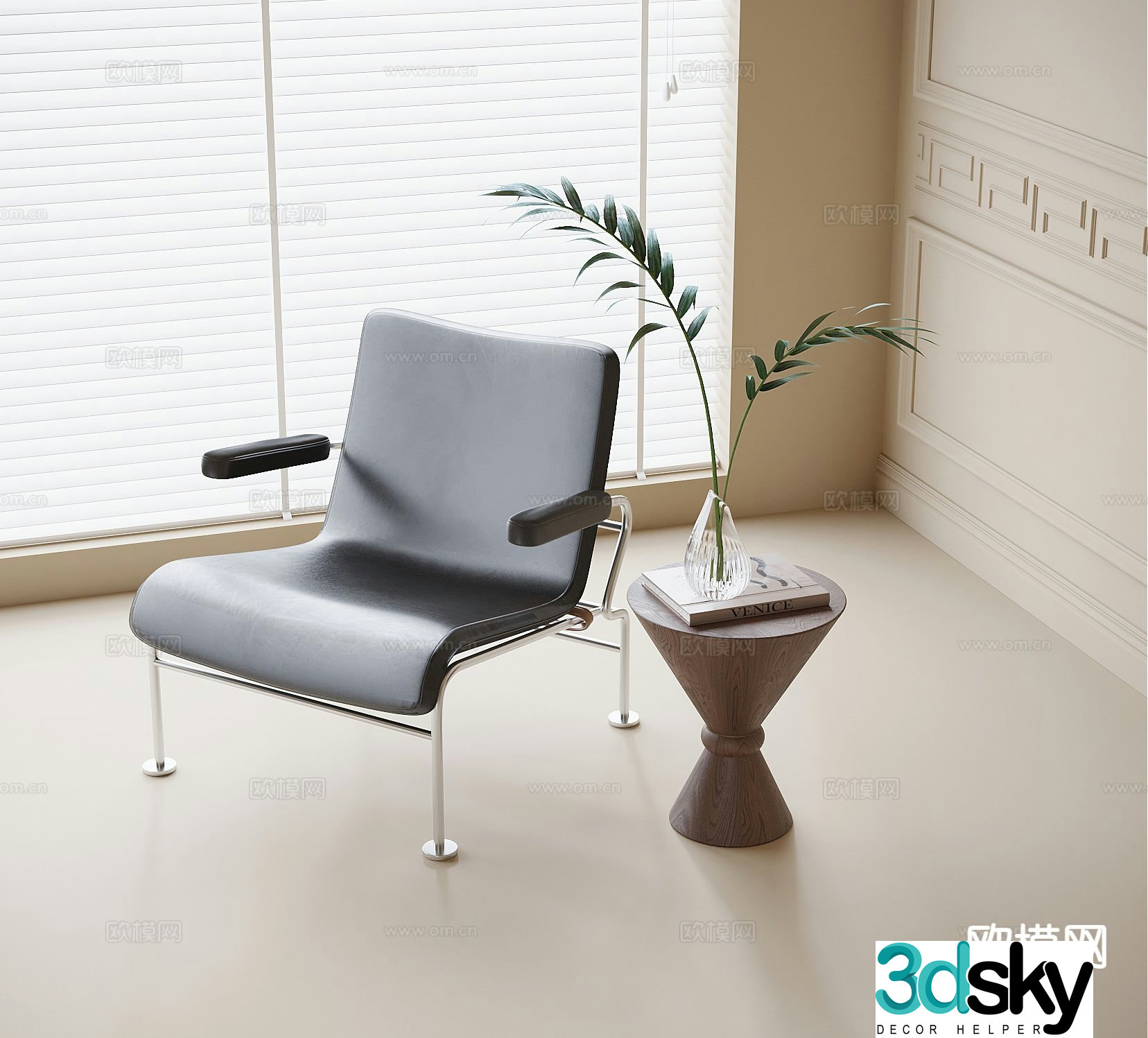 Modern chair leisure chair 3d model