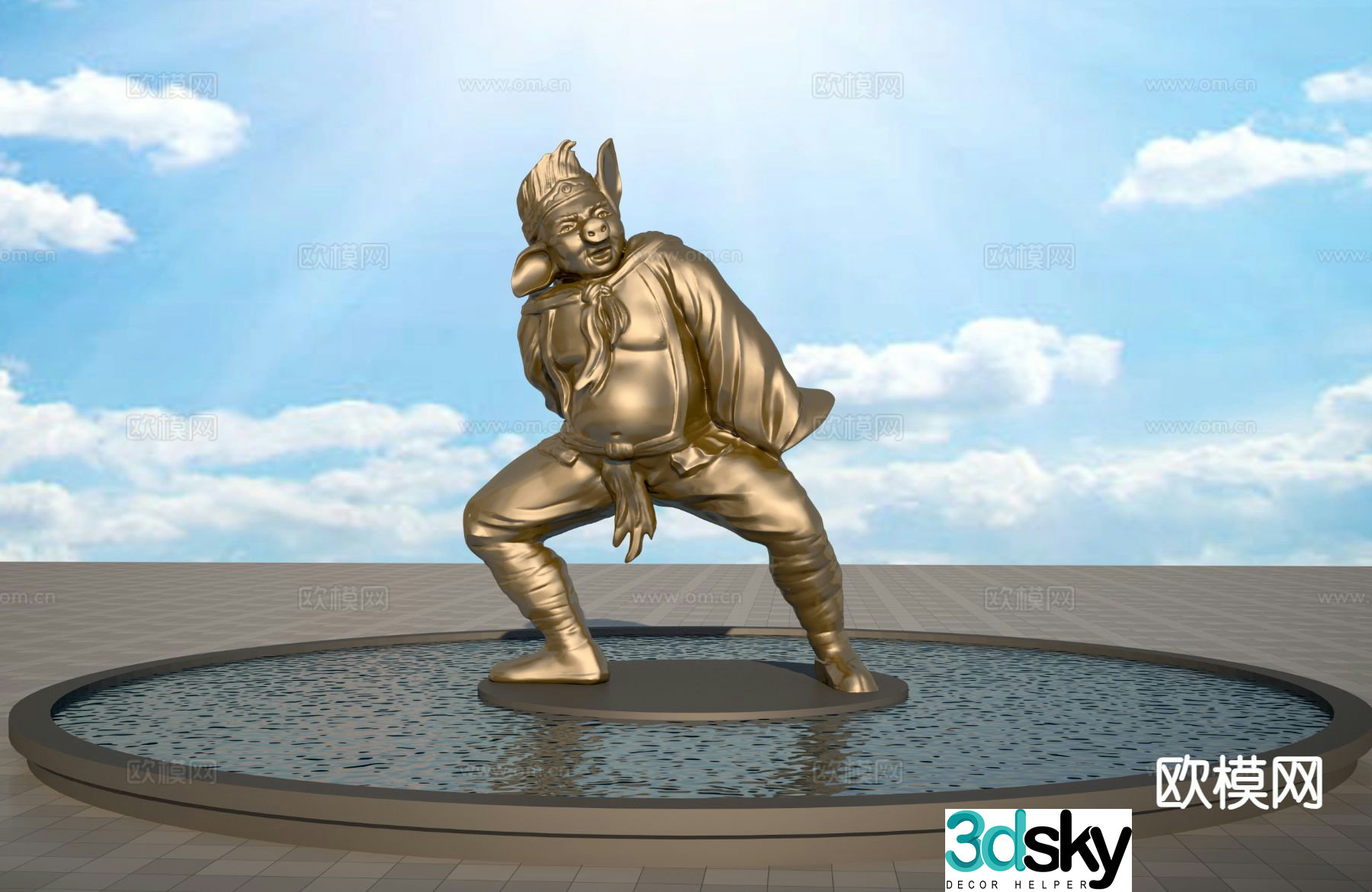 Zhu Bajie sculpture 3d model