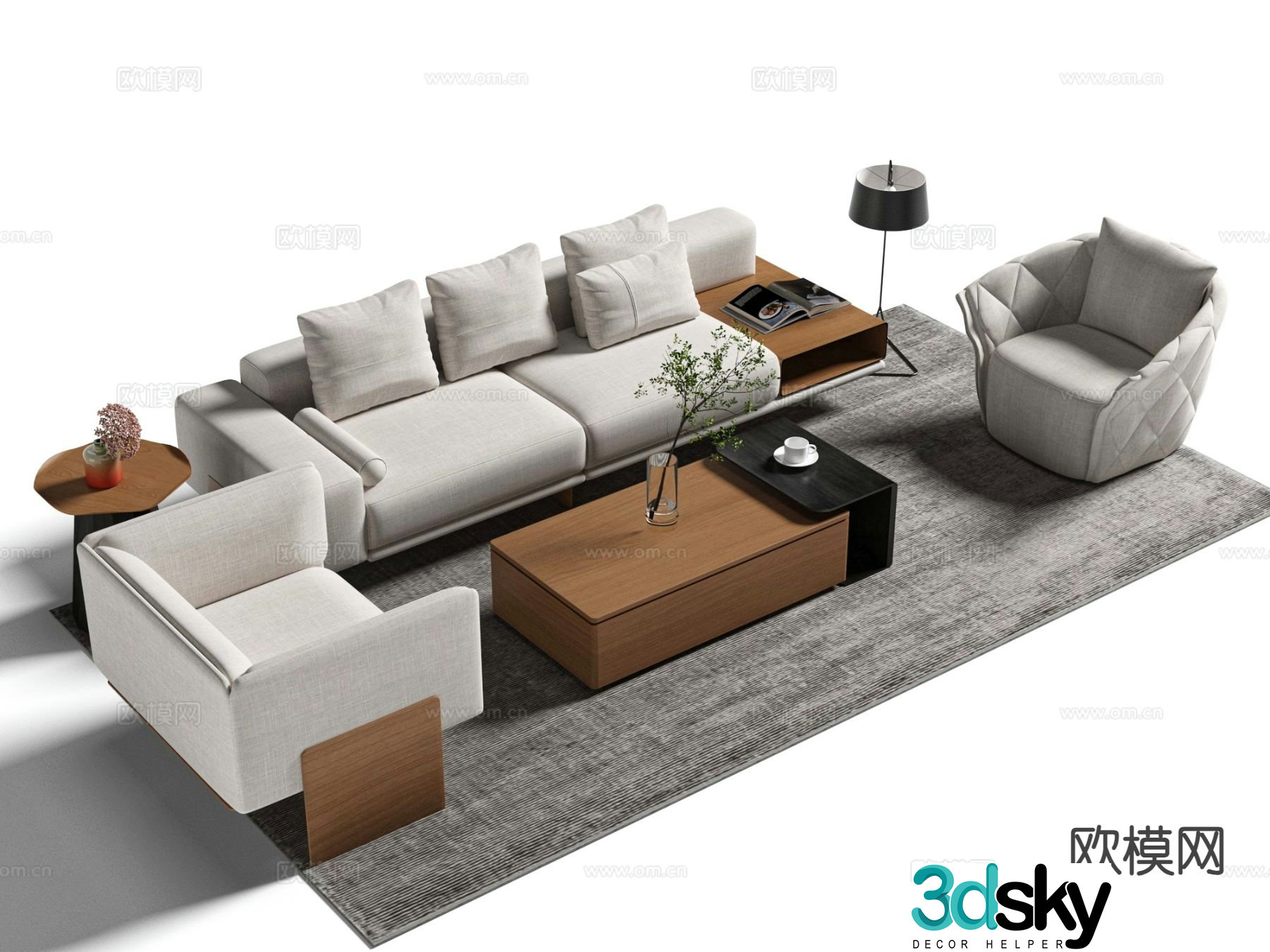 Modern sectional sofa 3d model