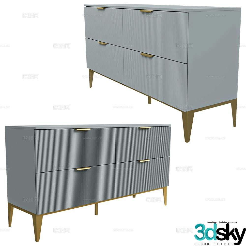 Mister French chest of drawers entrance cabinet 3d model