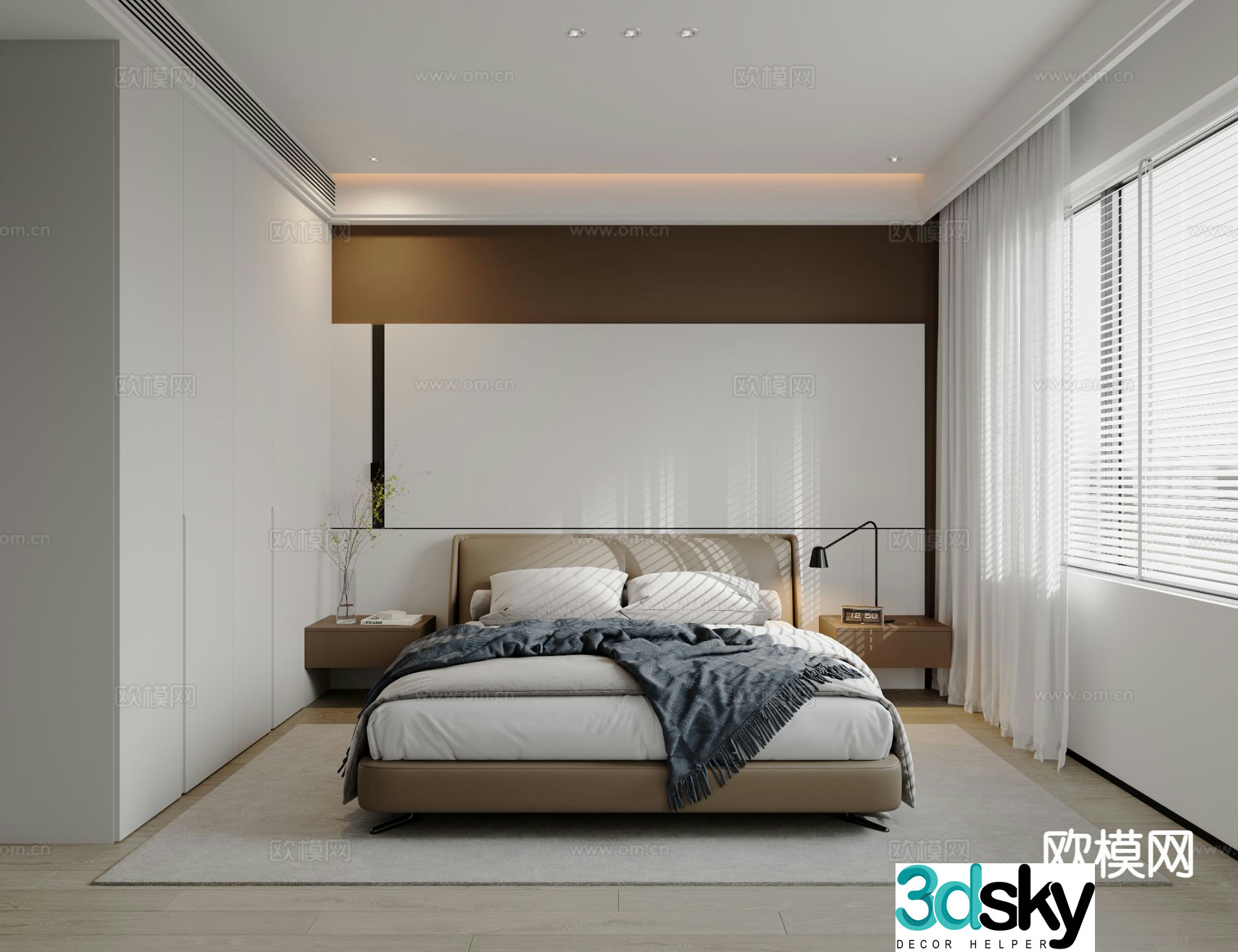 Modern bedroom master bedroom 3d model