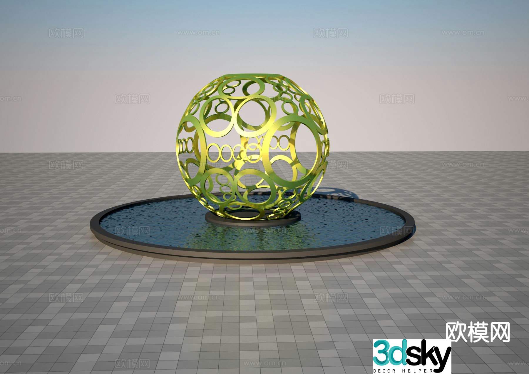 Feng shui ball sculpture 3d model