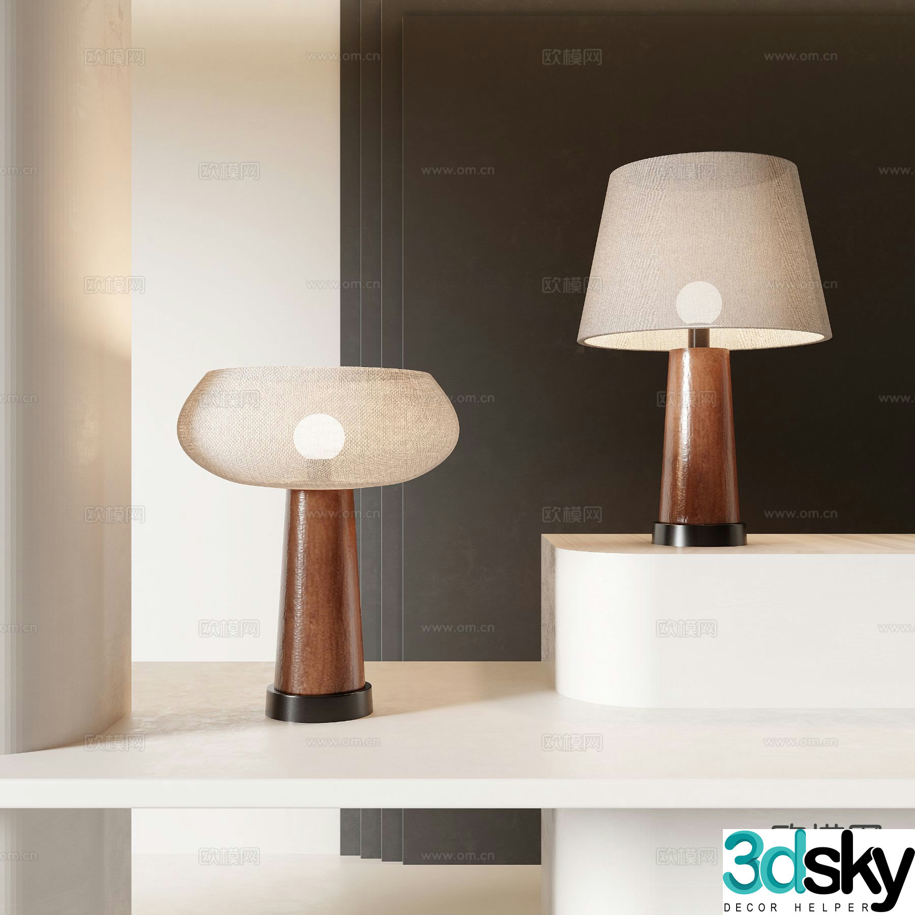 Medieval style desk lamp 3d model