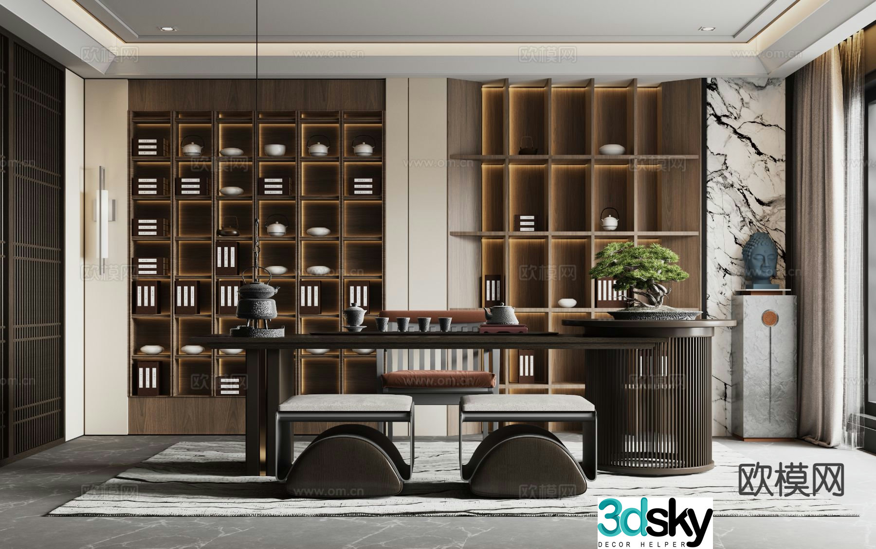 New Chinese tea room 3d model
