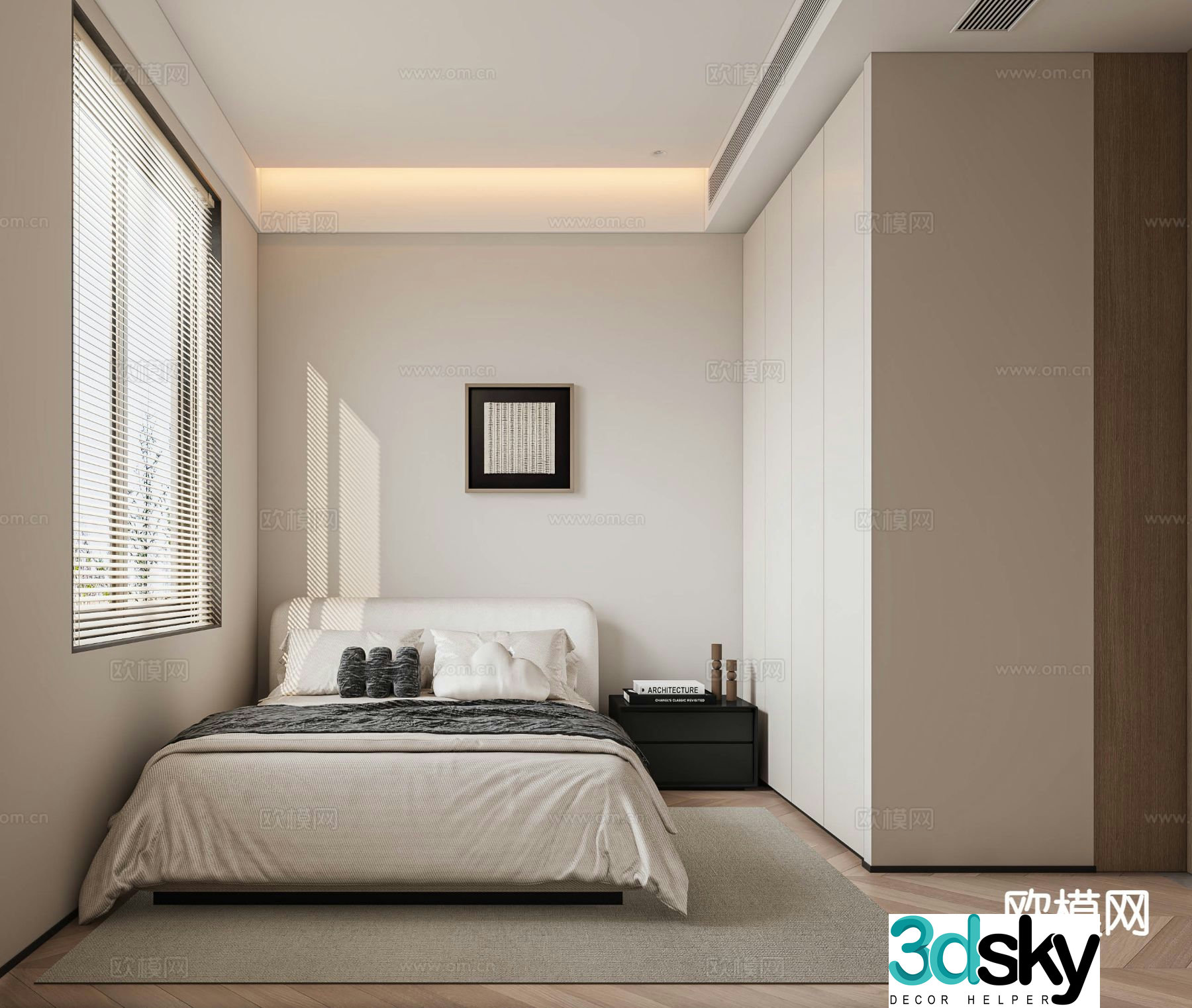 Italian style bedroom master bedroom 3d model