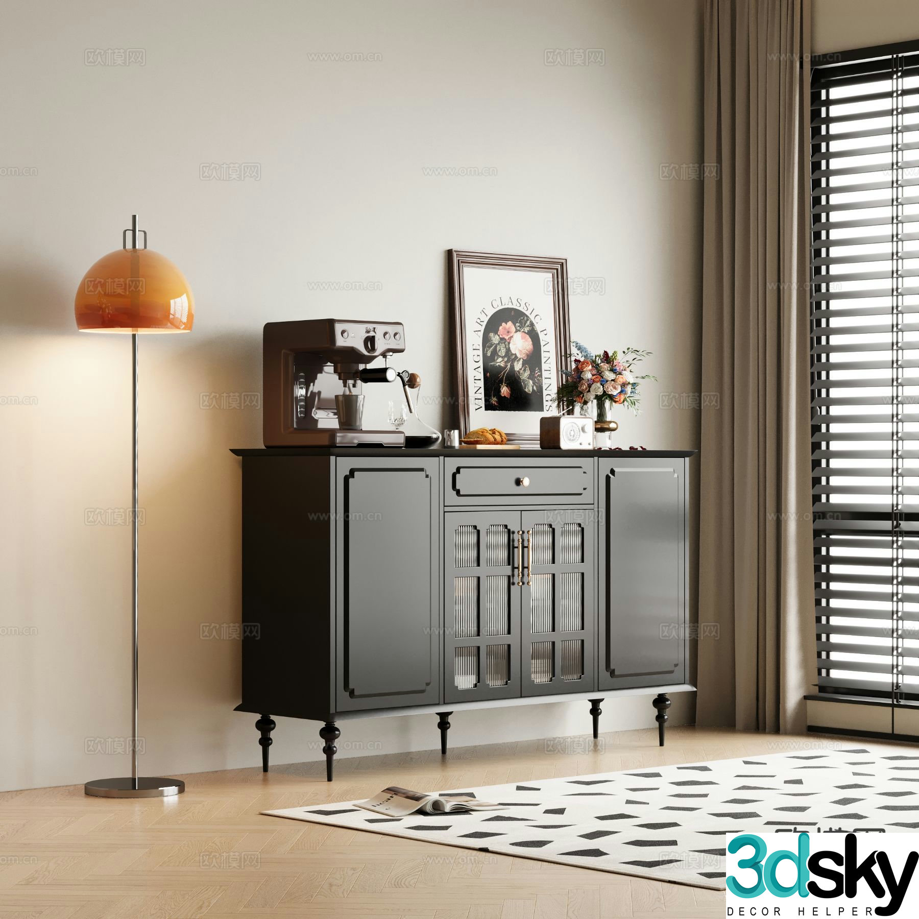 American sideboard 3d model
