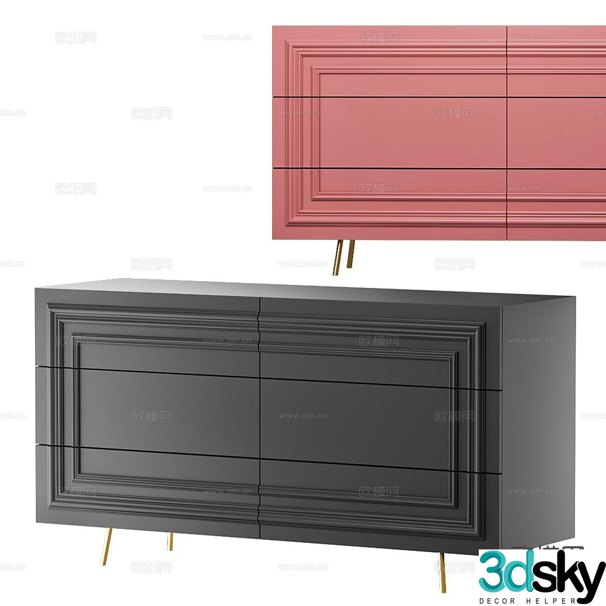 Modern side cabinet entrance cabinet 3d model