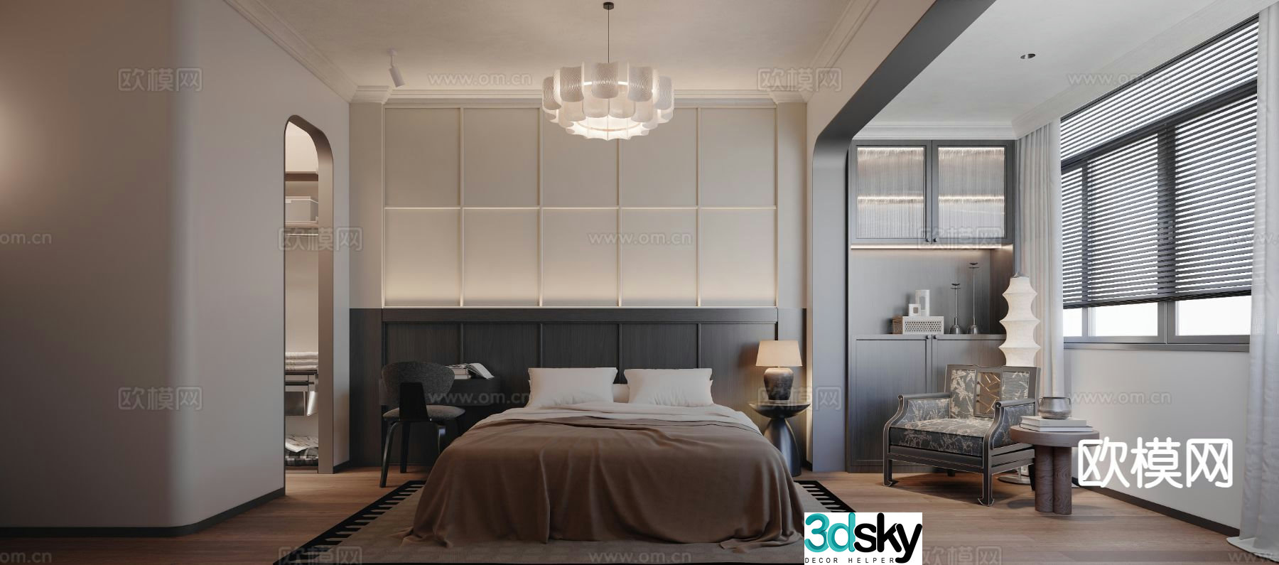Medieval style bedroom master bedroom 3d model