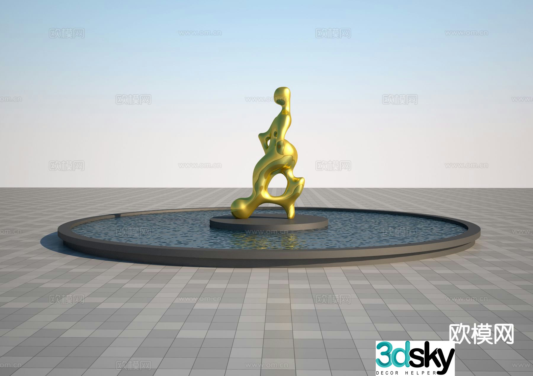 Abstract soccer ball sculpture 3d model