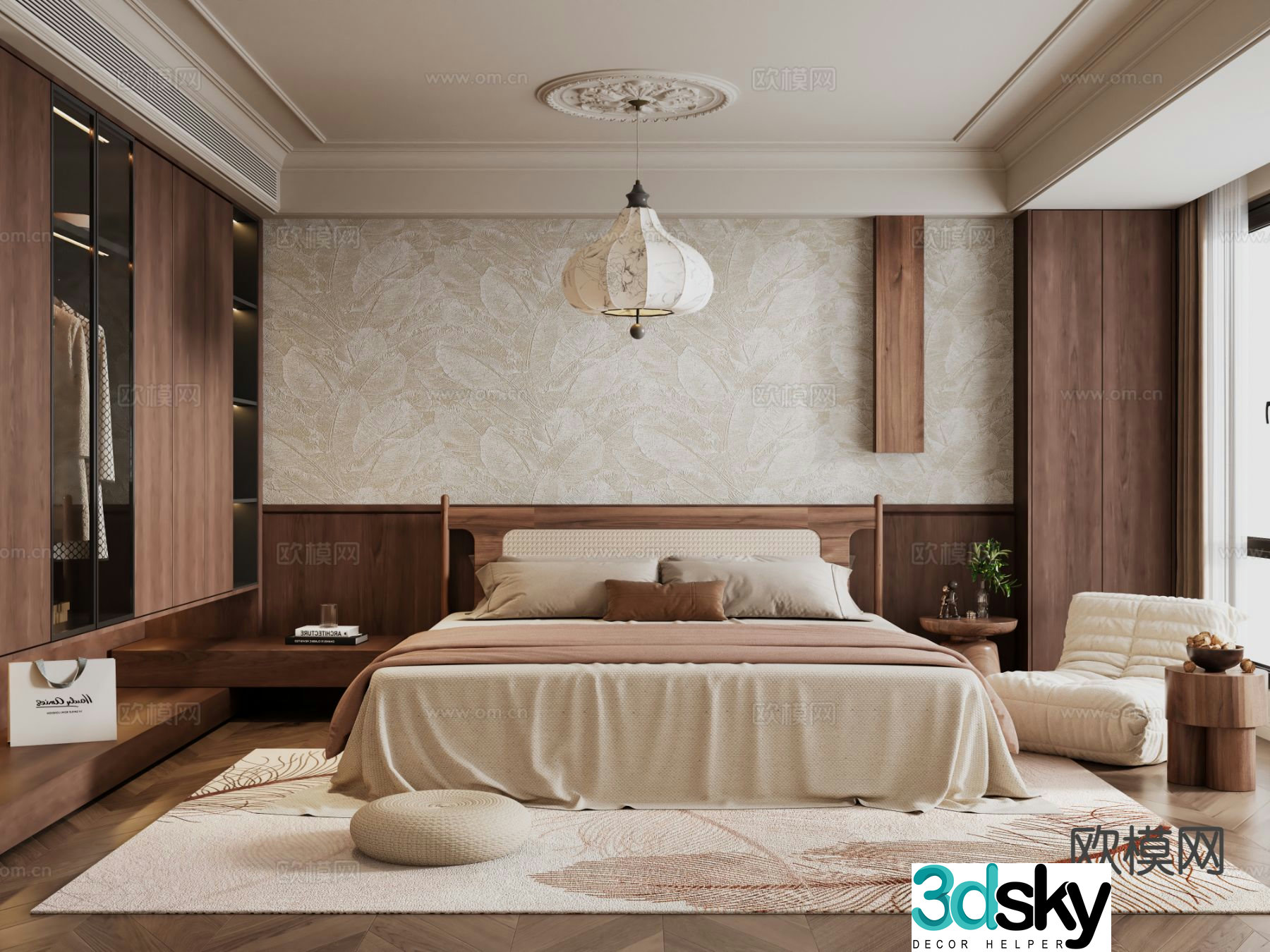 Medieval style bedroom master bedroom 3d model