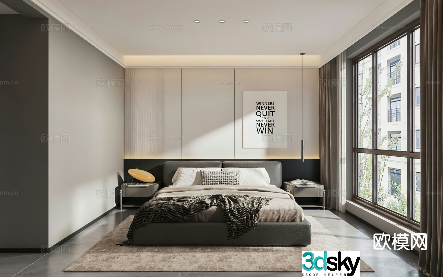 Modern bedroom bathroom cloakroom 3d model
